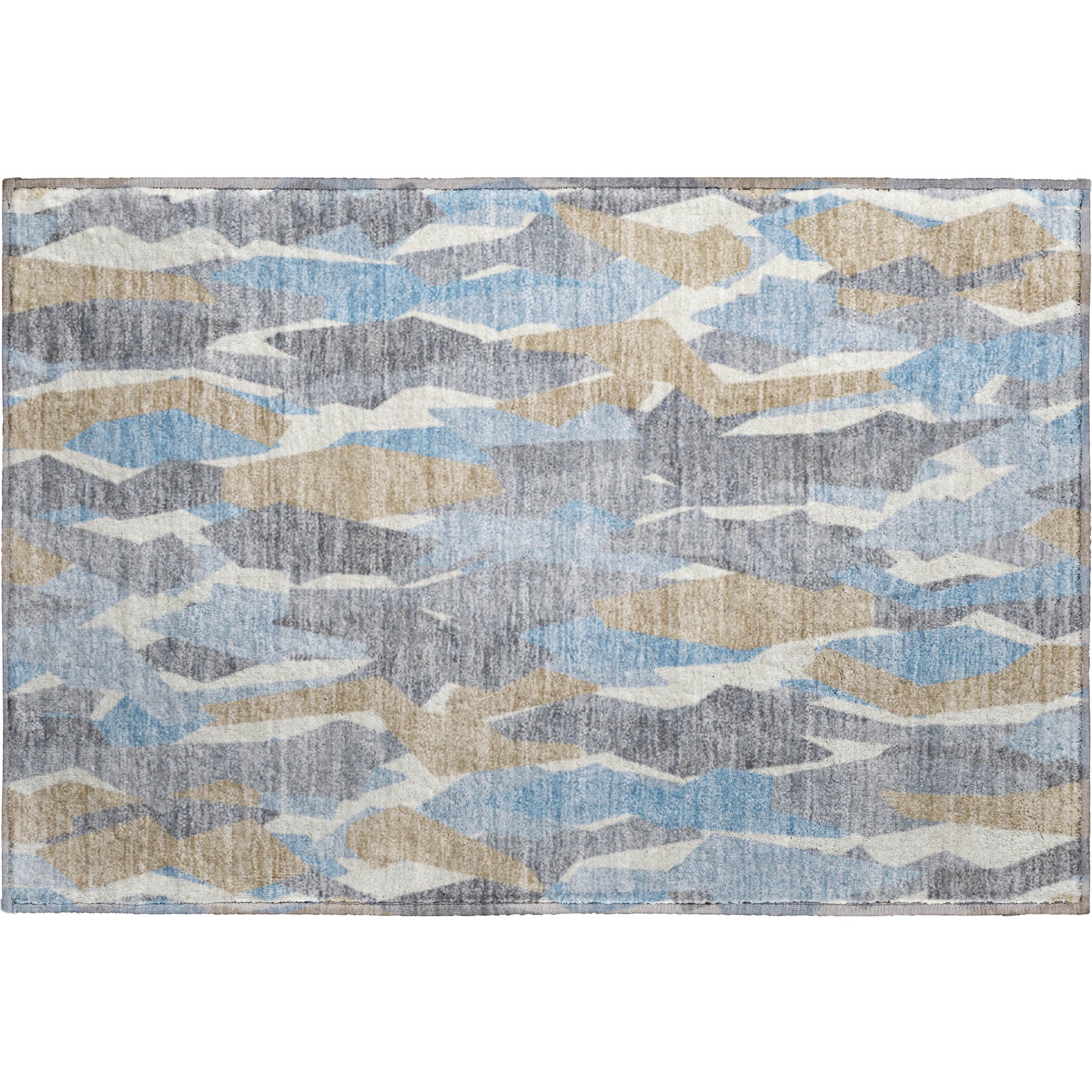 Lima Machine Washable Transitional Denim Blue Rug 1'8" x 2'6" #shape_Rectangle