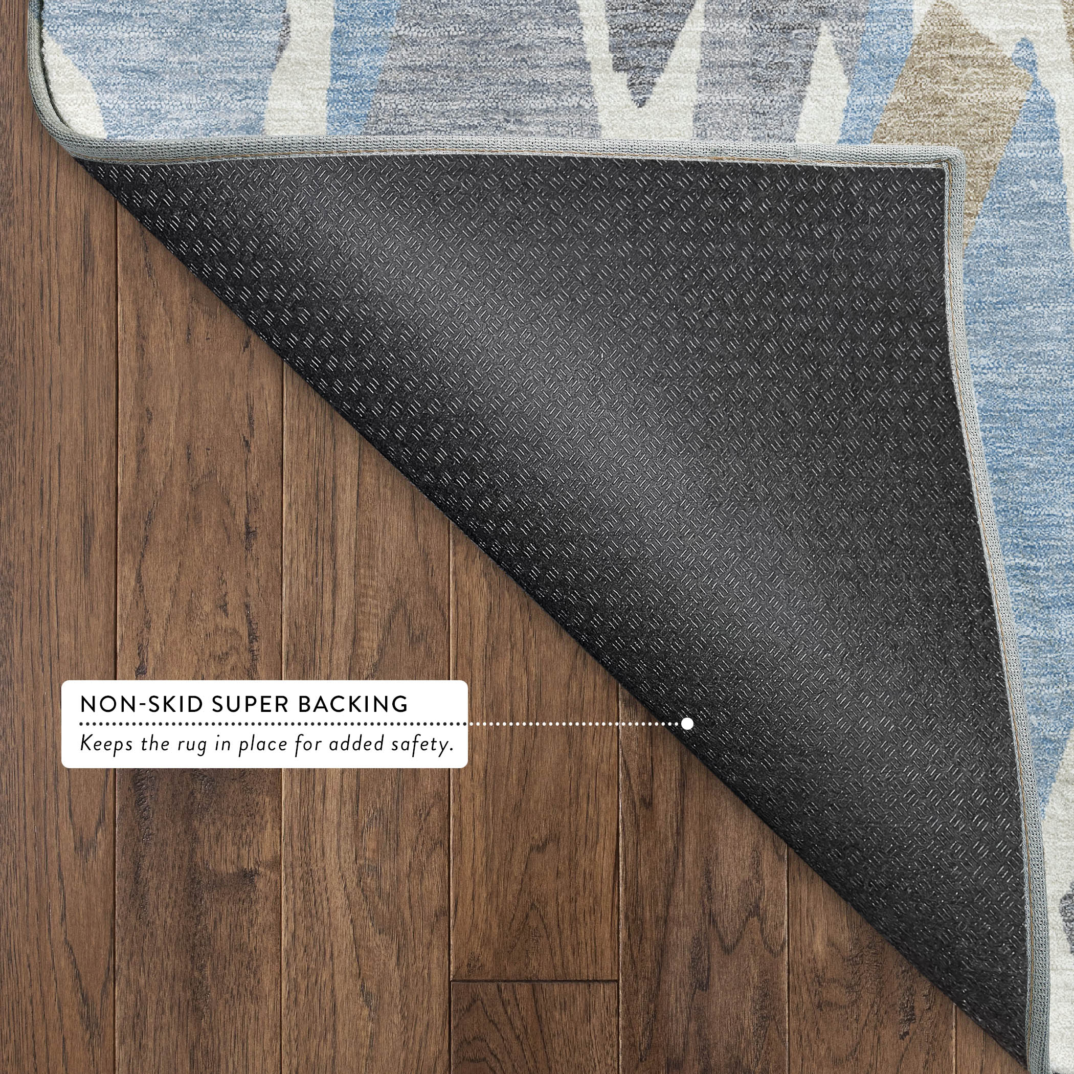 Lima Machine Washable Transitional Denim Blue Rug 1'8" x 2'6" #shape_Rectangle