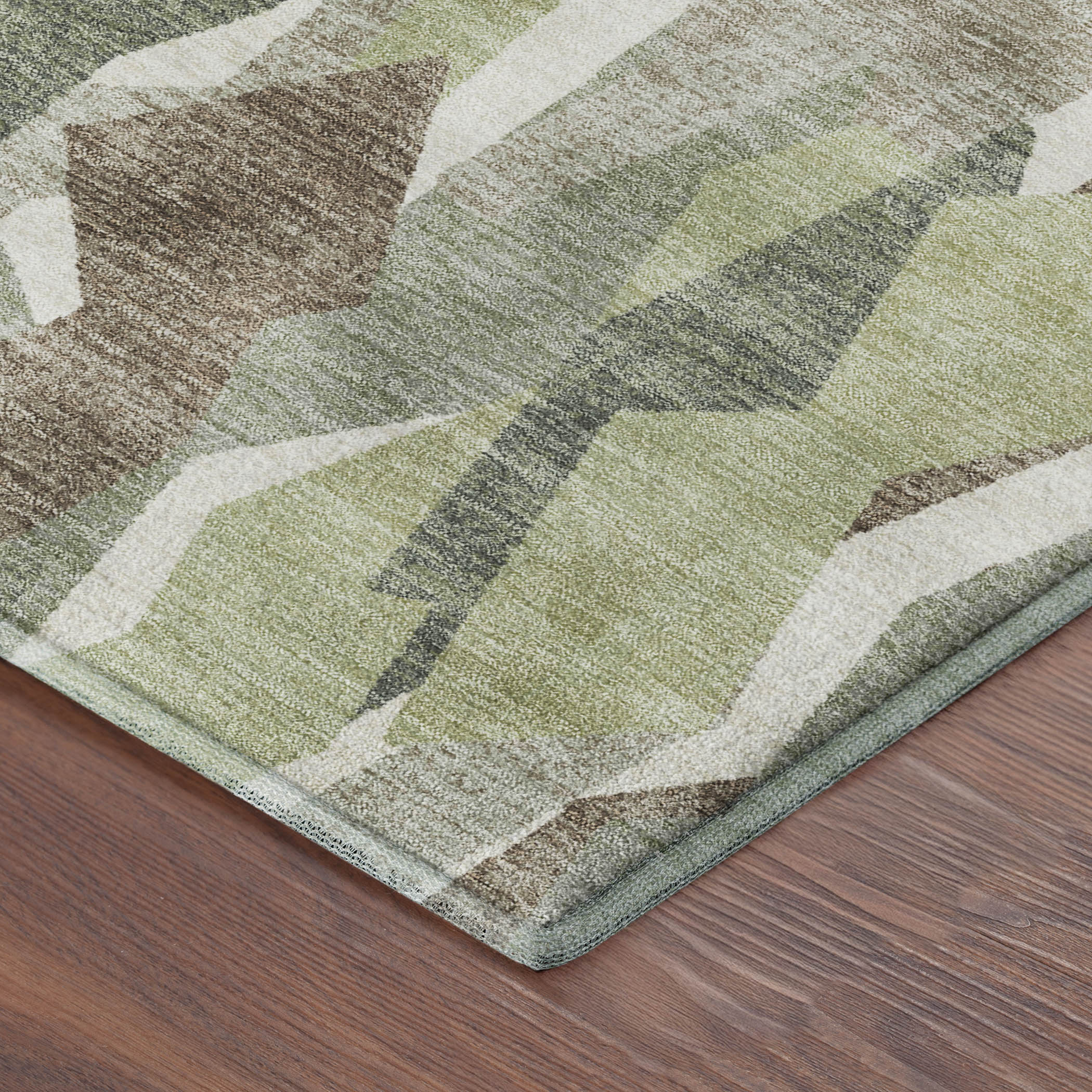 Lima Machine Washable Transitional Fern Green Rug 1'8" x 2'6" #shape_Rectangle