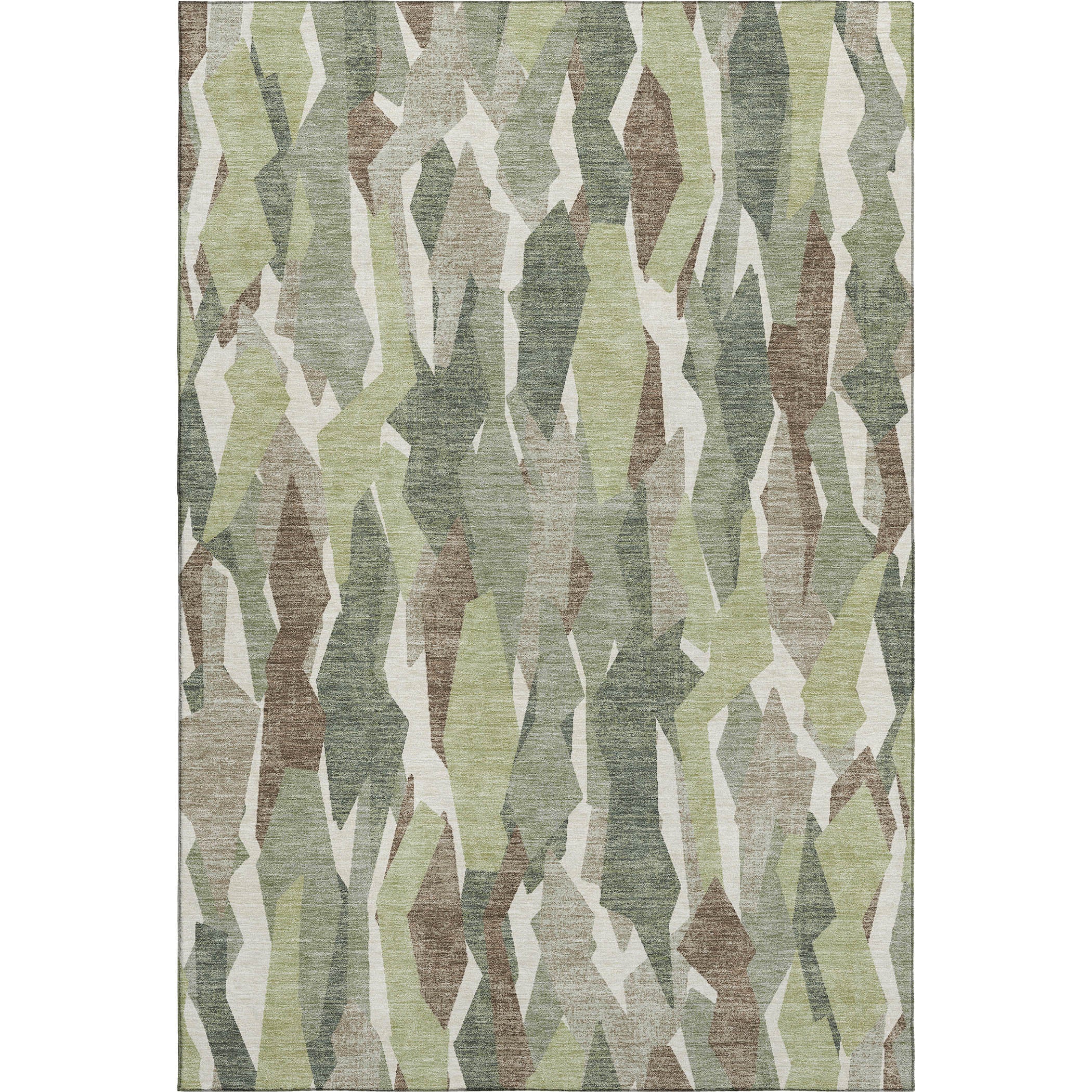 Lima Machine Washable Transitional Fern Green Rug 3' x 5' #shape_Rectangle