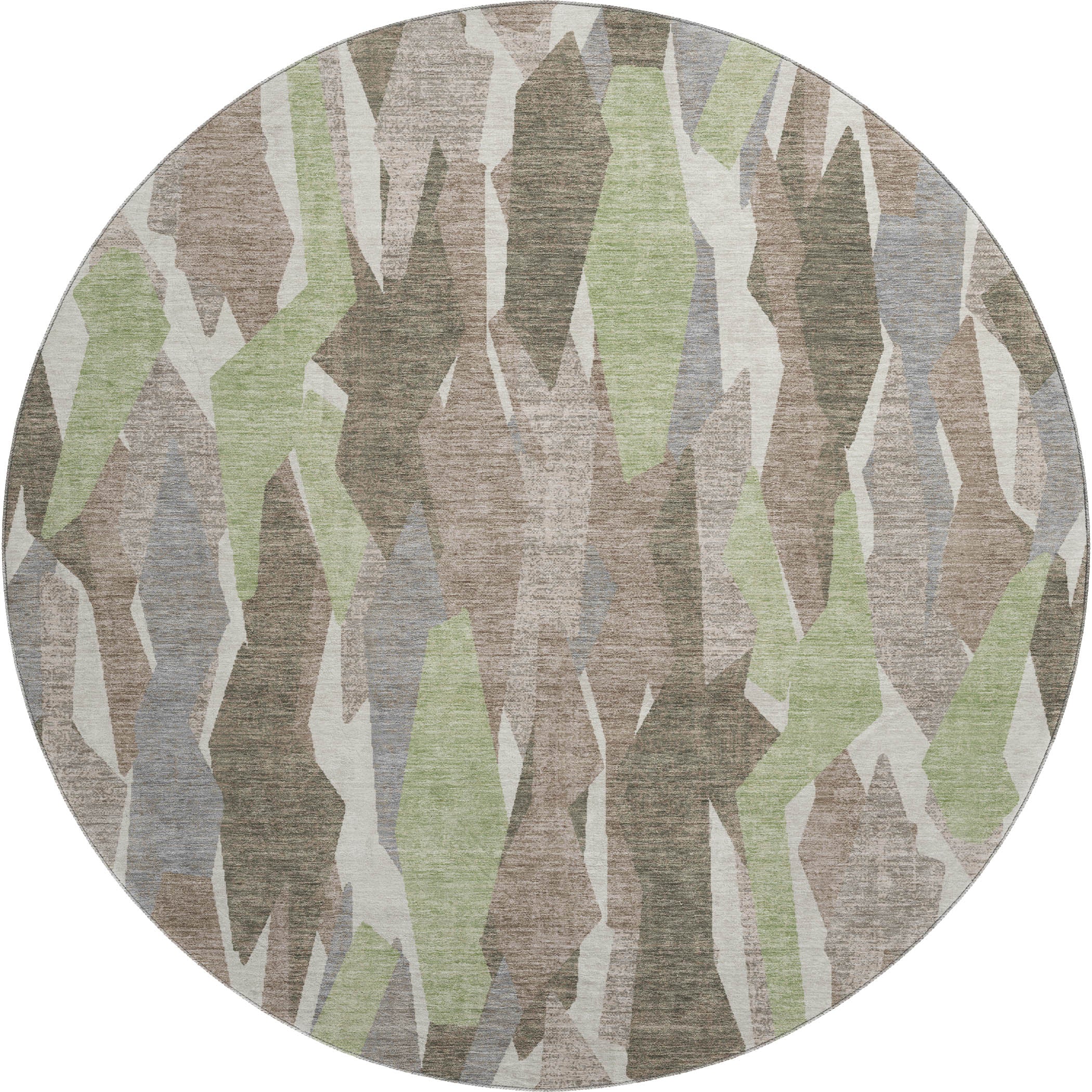 Lima Machine Washable Transitional Mocha Brown Rug 8' x 8' #shape_Round