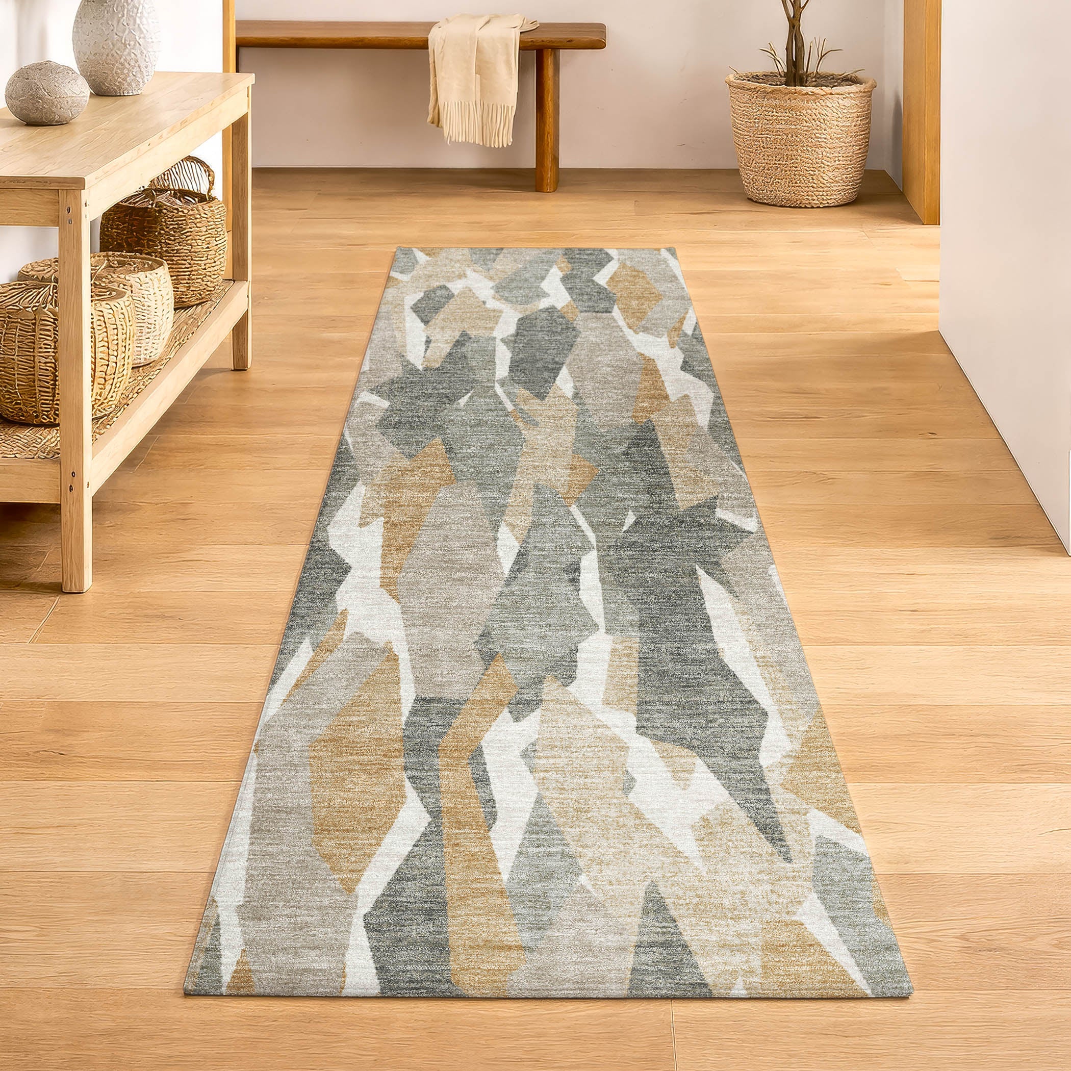 Lima Machine Washable Transitional Pewter Gray Rug 2'3" x 7'6" #shape_Runner