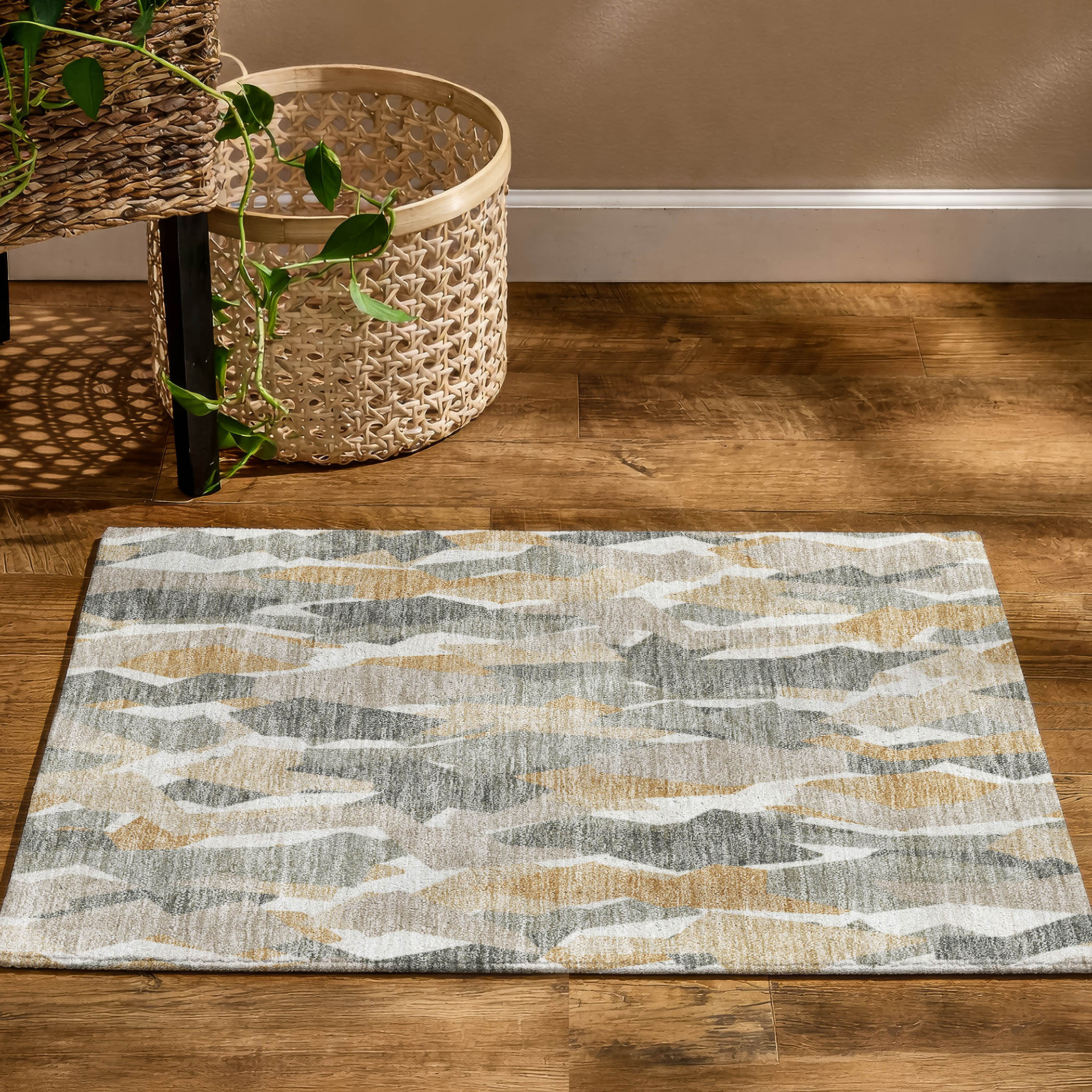 Lima Machine Washable Transitional Pewter Gray Rug 1'8" x 2'6" #shape_Rectangle