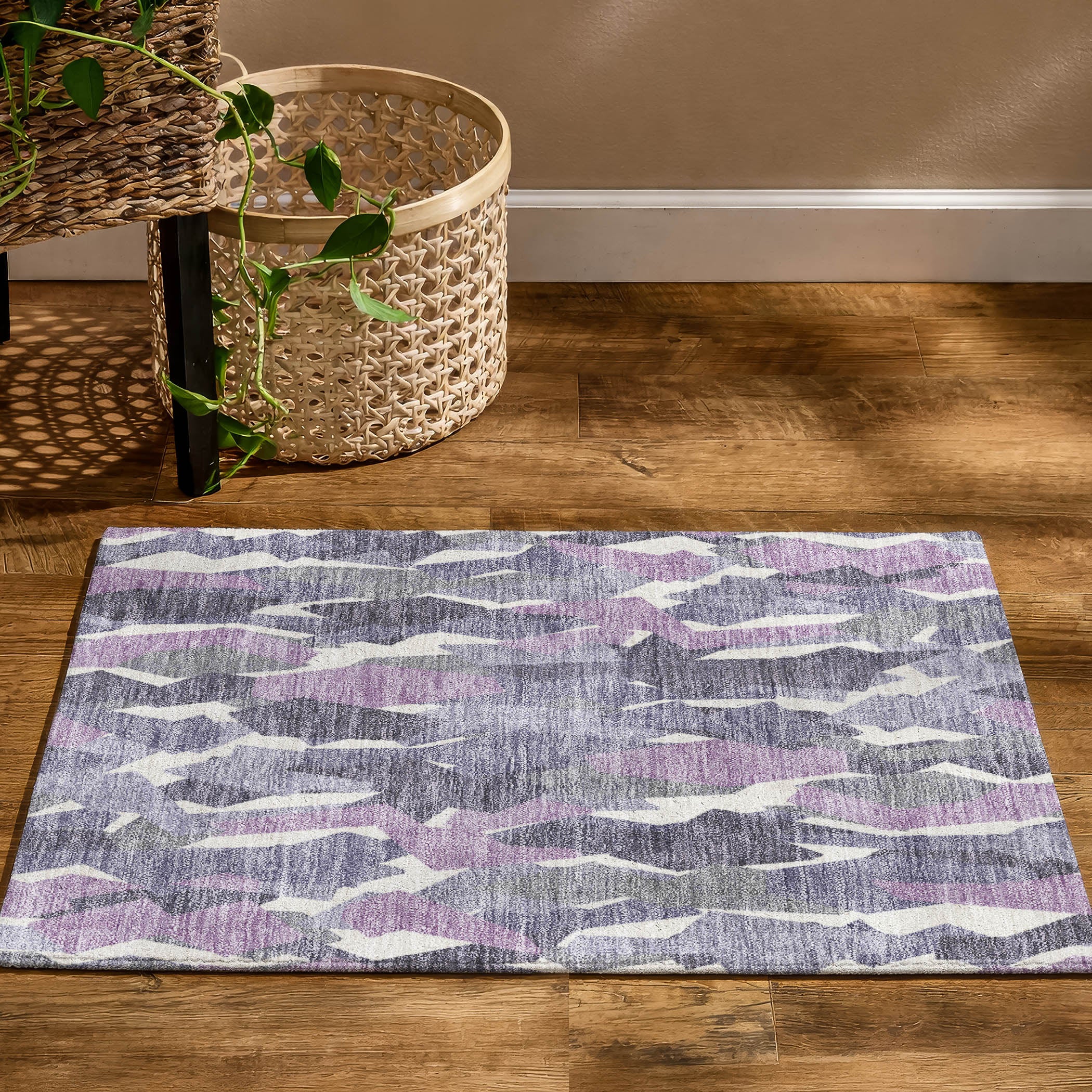 Lima Machine Washable Transitional Purple Rug 1'8" x 2'6" #shape_Rectangle