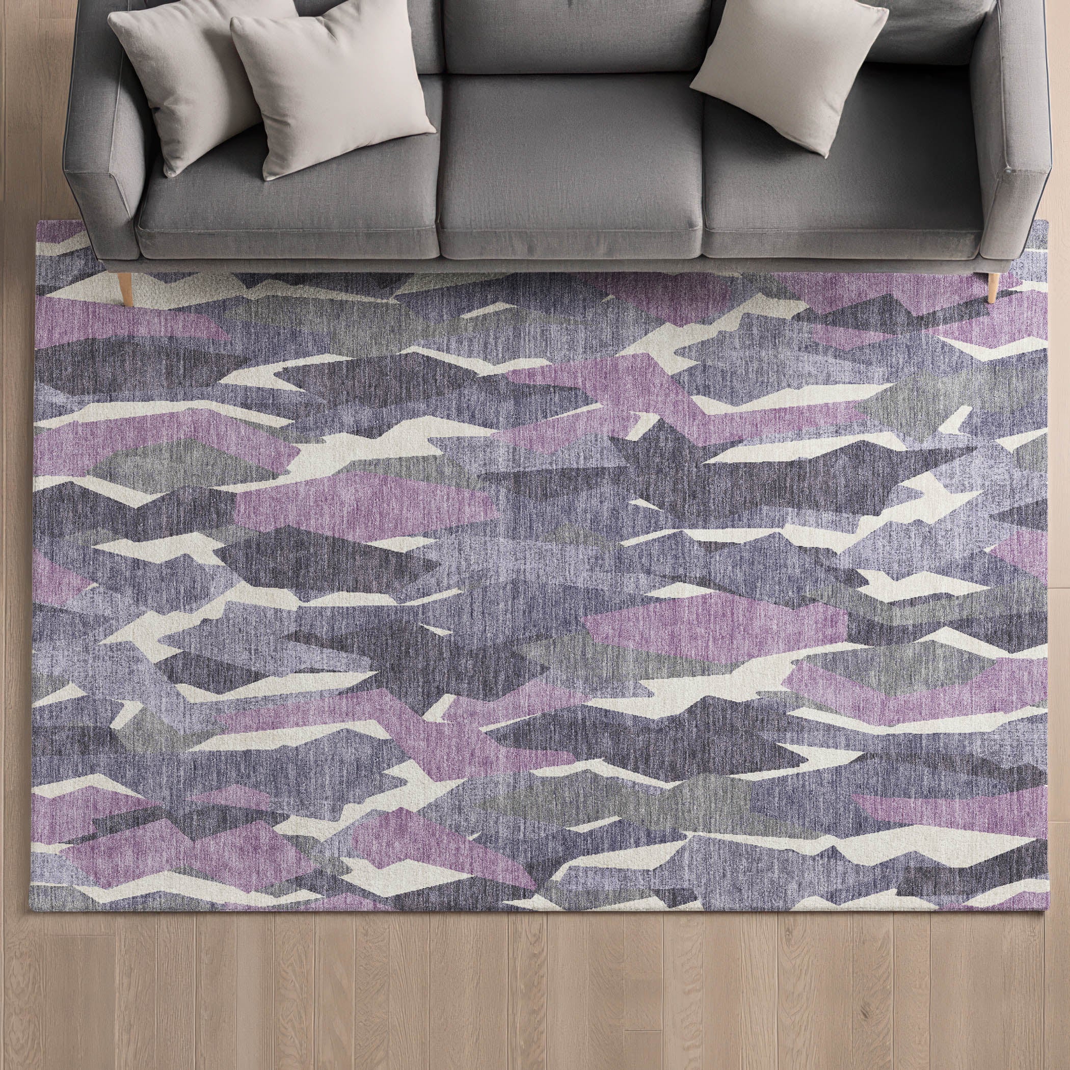 Lima Machine Washable Transitional Purple Rug 3' x 5' #shape_Rectangle