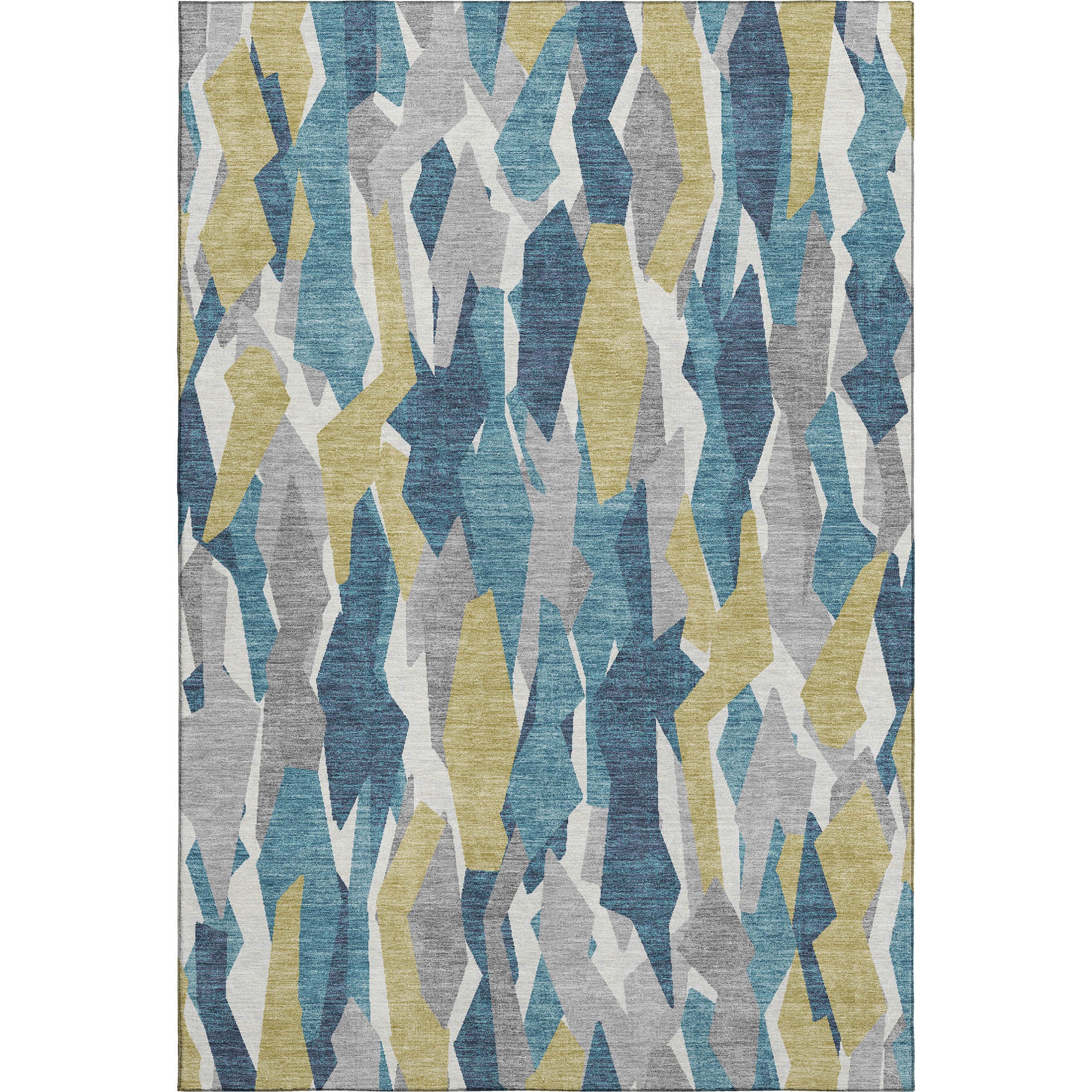 Lima Machine Washable Transitional Teal Rug 3' x 5' #shape_Rectangle