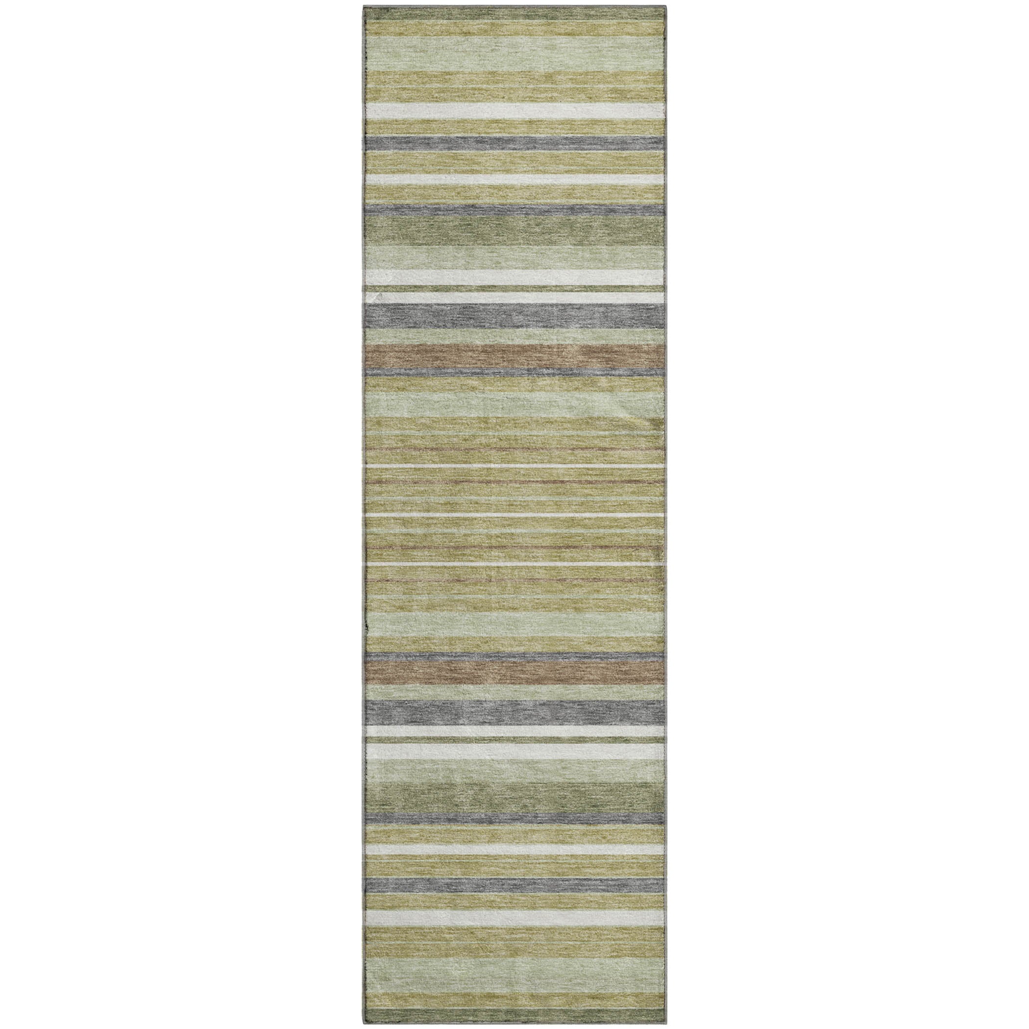 Sarajevo Machine Washable Transitional Aloe Green Rug 2'3" x 7'6" #shape_Runner