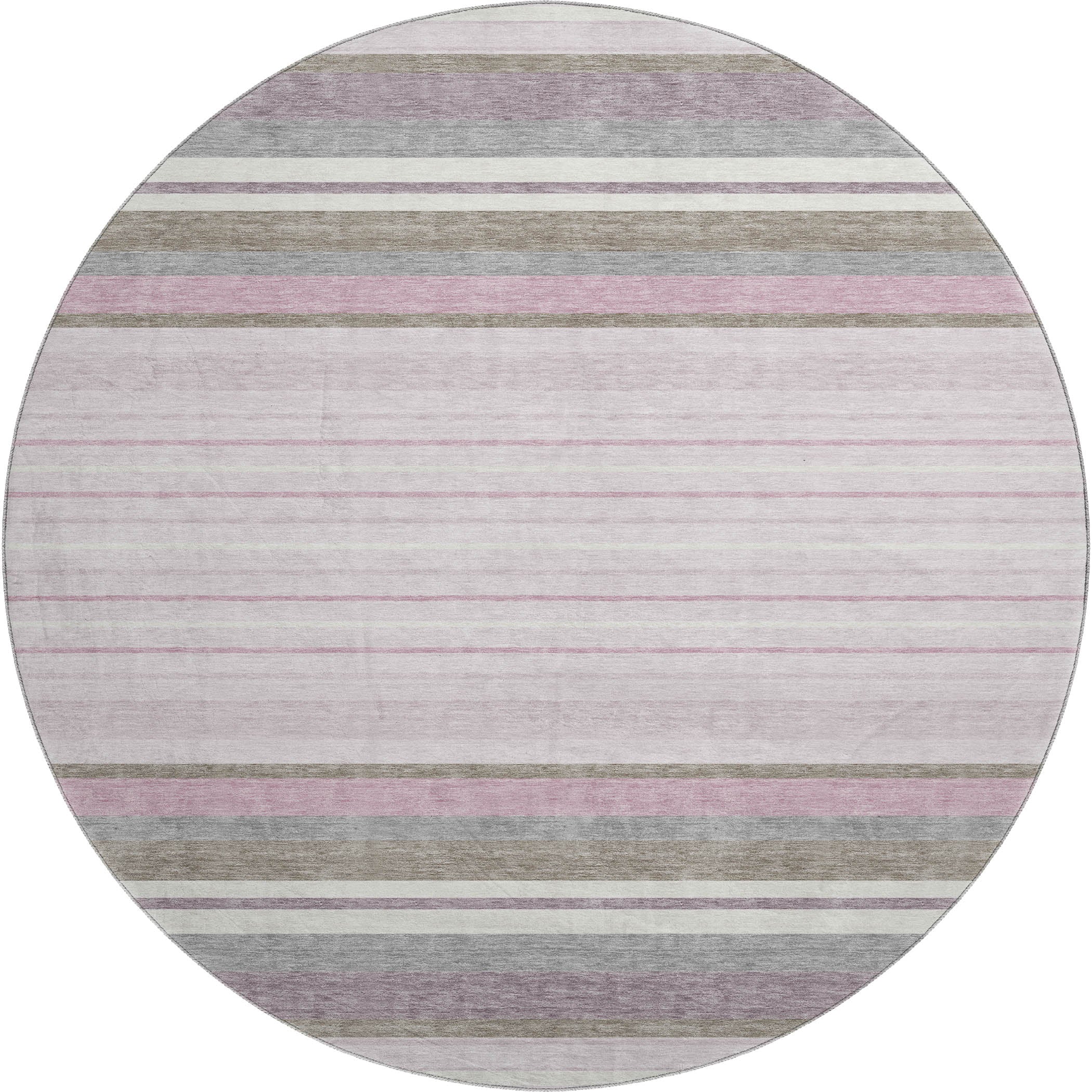 Sarajevo Machine Washable Transitional Blush Pink Rug 8' x 8' #shape_Round
