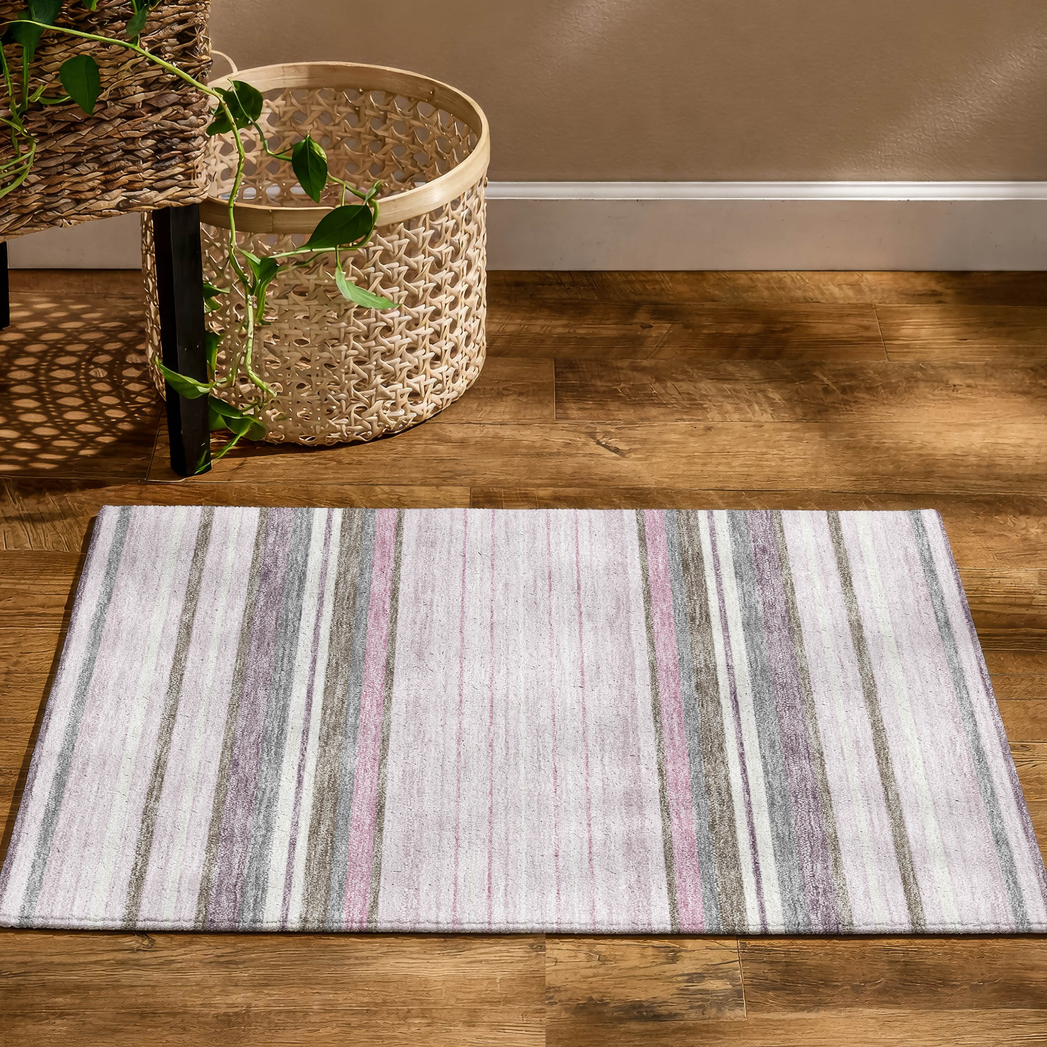 Sarajevo Machine Washable Transitional Blush Pink Rug 1'8" x 2'6" #shape_Rectangle