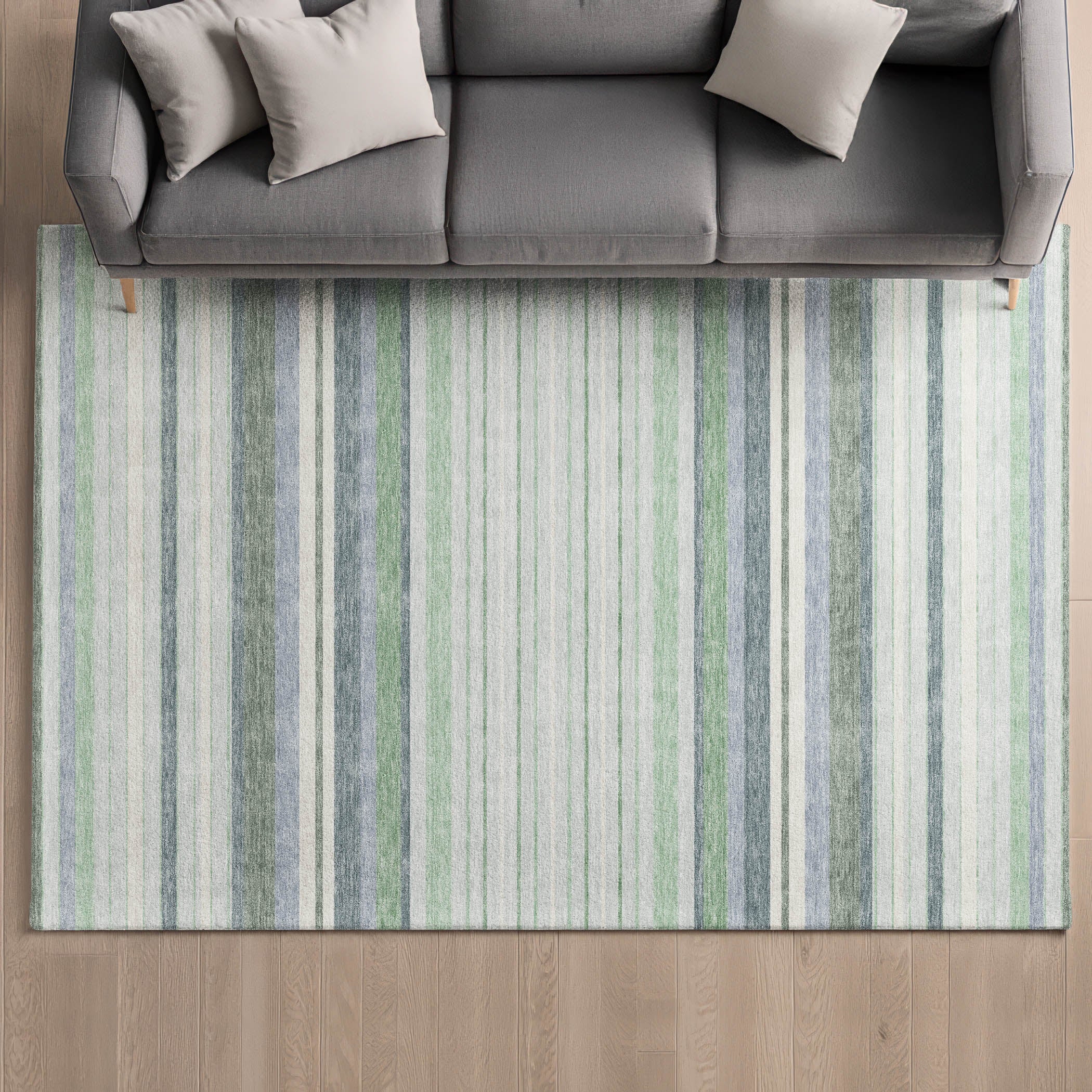 Sarajevo Machine Washable Transitional Mint Green Rug 3' x 5' #shape_Rectangle