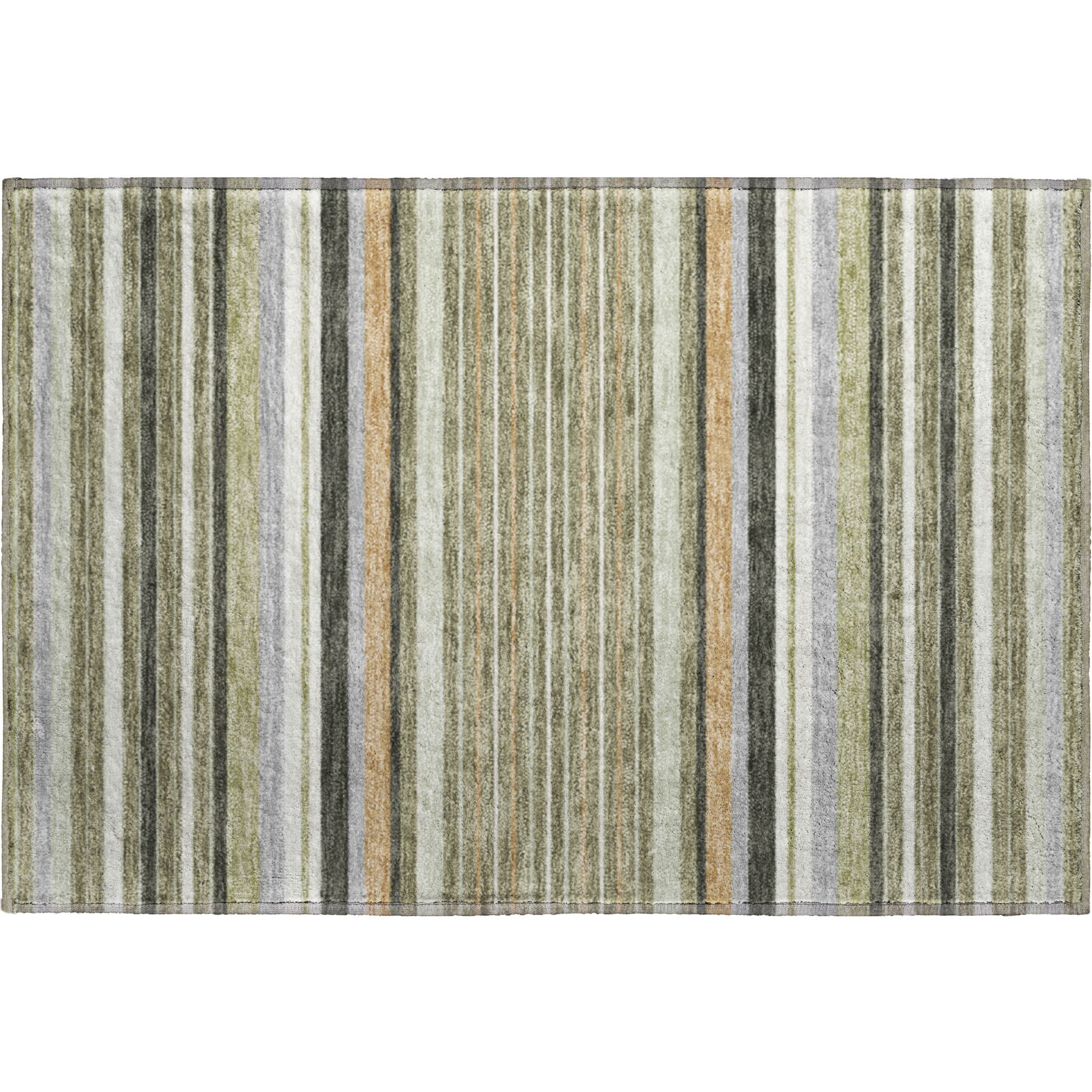 Sarajevo Machine Washable Transitional Olive Green Rug 1'8" x 2'6" #shape_Rectangle