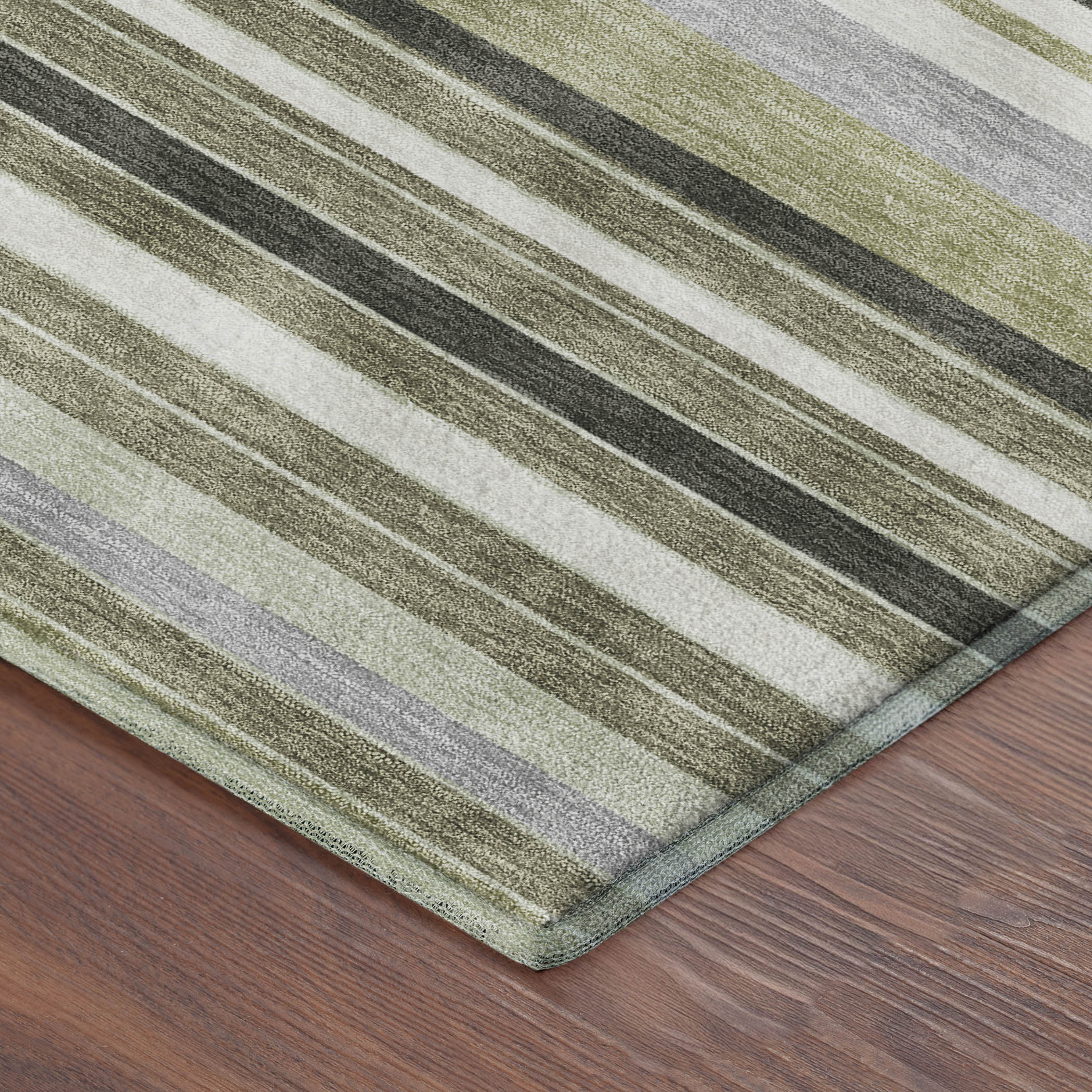 Sarajevo Machine Washable Transitional Olive Green Rug 1'8" x 2'6" #shape_Rectangle