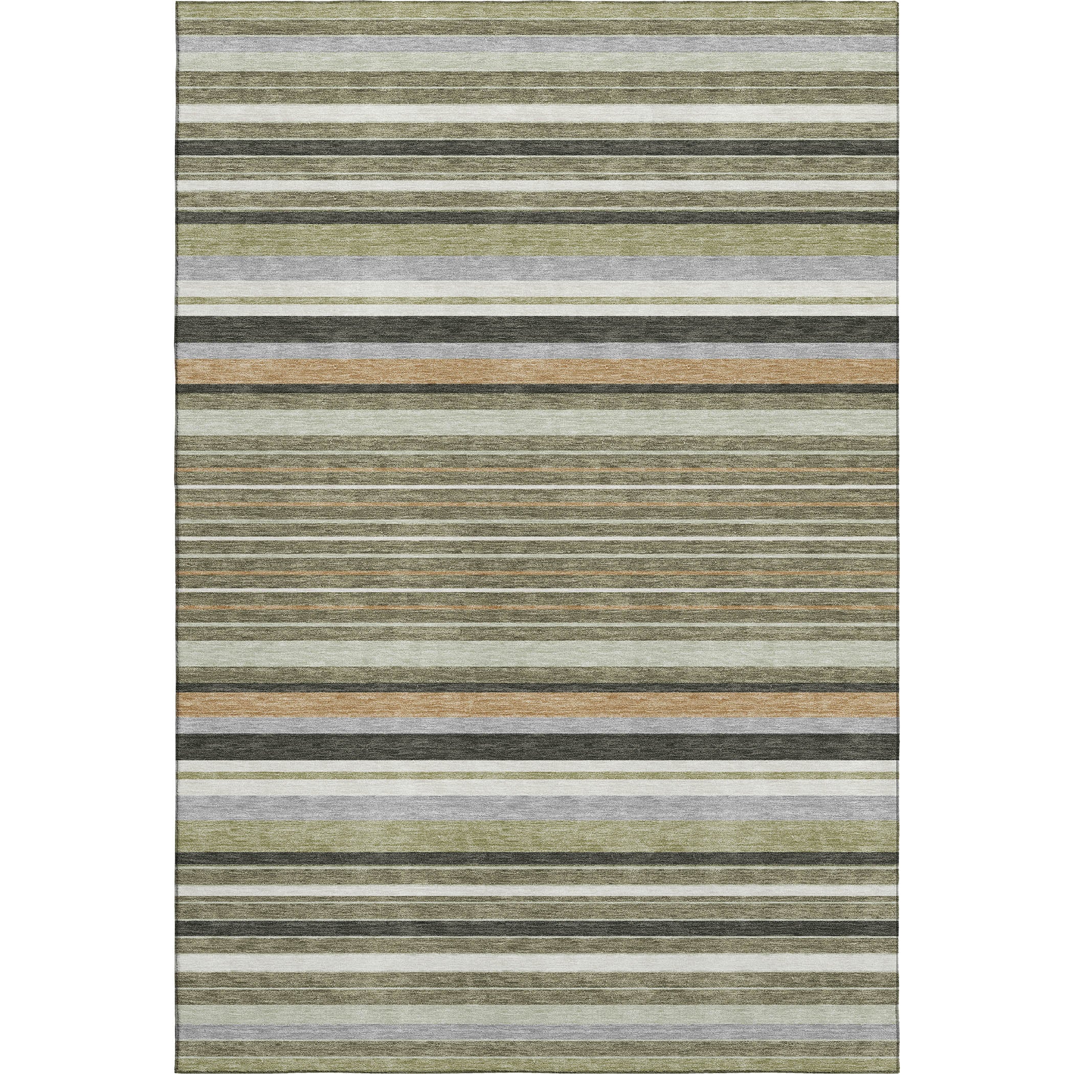 Sarajevo Machine Washable Transitional Olive Green Rug 3' x 5' #shape_Rectangle