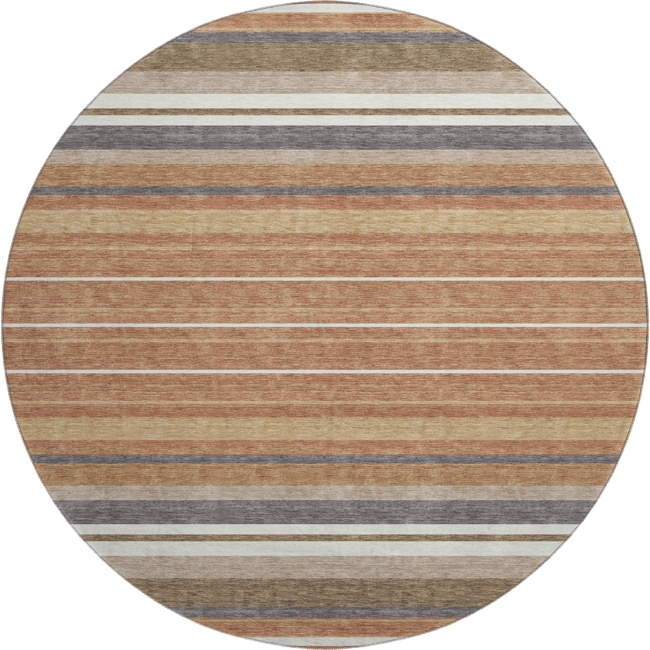Sarajevo Machine Washable Transitional Paprika Orange Rug 8' x 8' #shape_Round