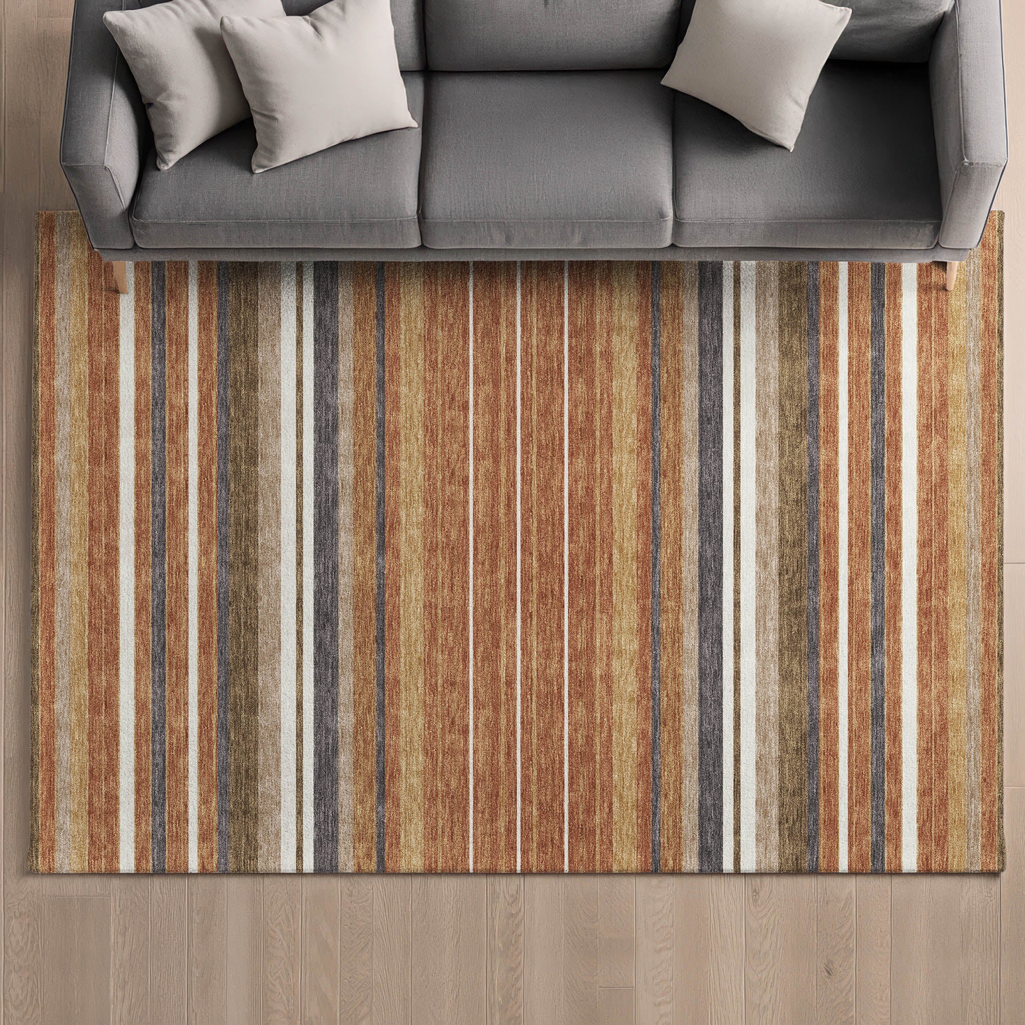 Sarajevo Machine Washable Transitional Paprika Orange Rug 3' x 5' #shape_Rectangle