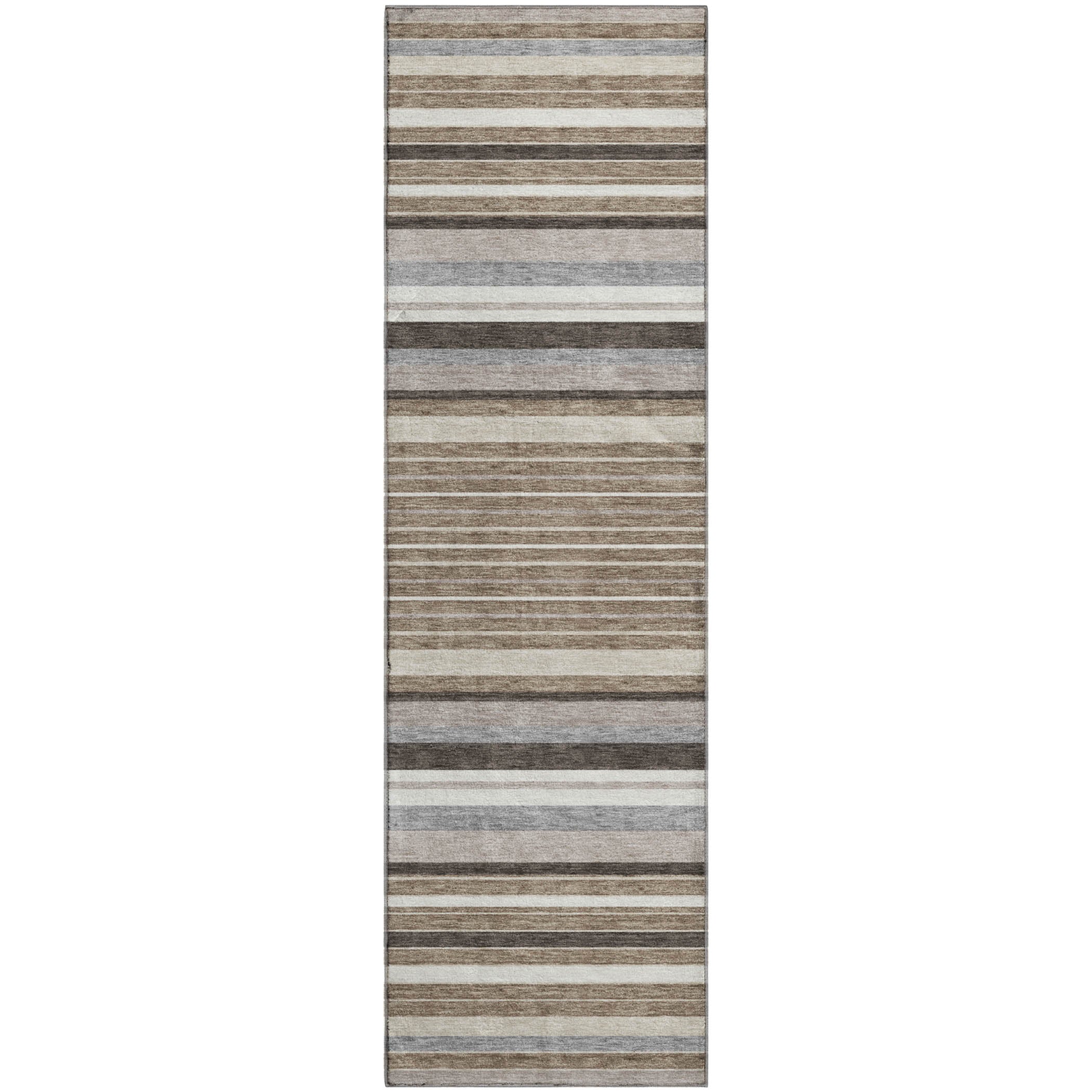Sarajevo Machine Washable Transitional Taupe Brown Rug 2'3" x 7'6" #shape_Runner