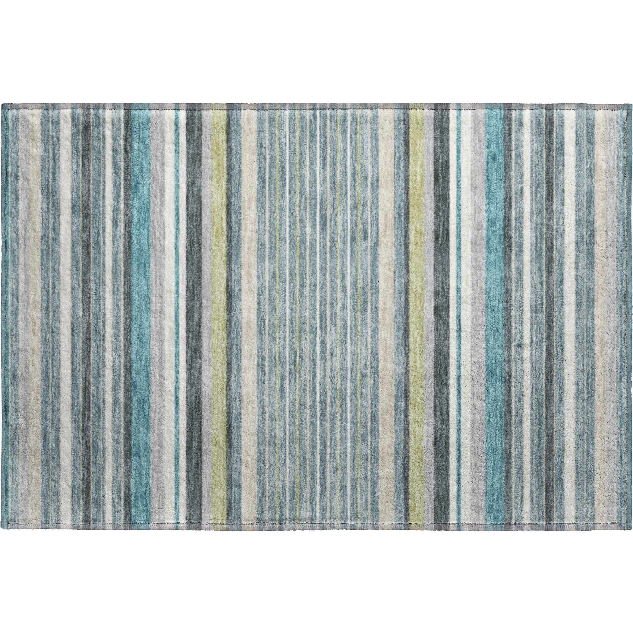 Sarajevo Machine Washable Transitional Teal Rug 1'8" x 2'6" #shape_Rectangle