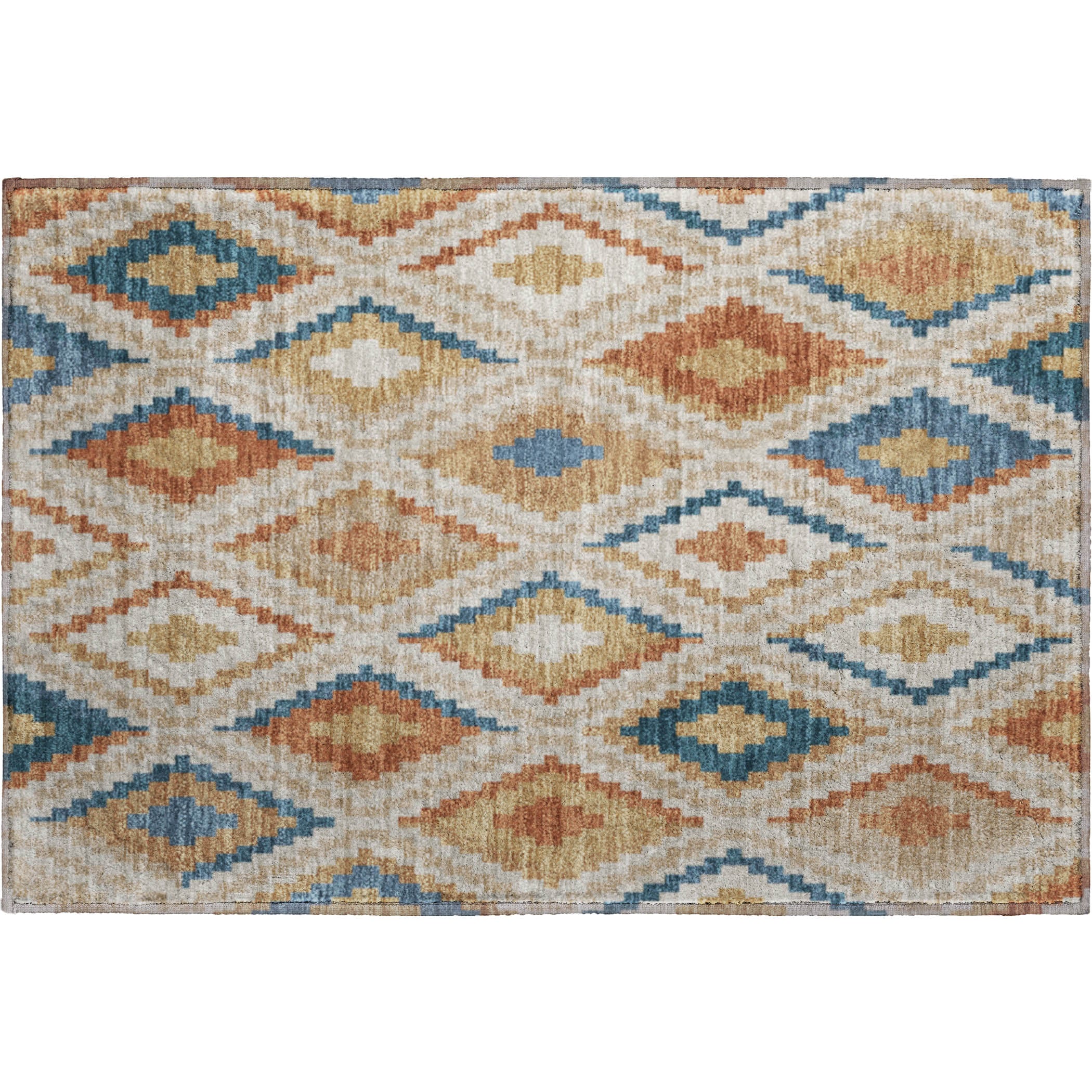 Kathmandu Machine Washable Transitional Beige Brown Rug 1'8" x 2'6" #shape_Rectangle