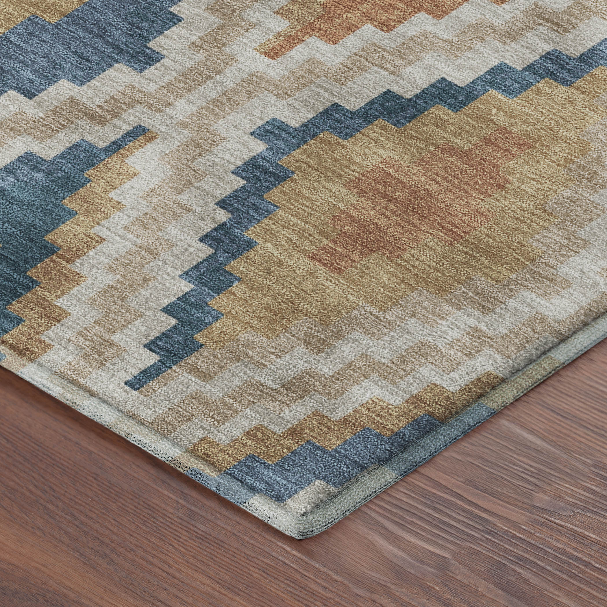 Kathmandu Machine Washable Transitional Beige Brown Rug 1'8" x 2'6" #shape_Rectangle