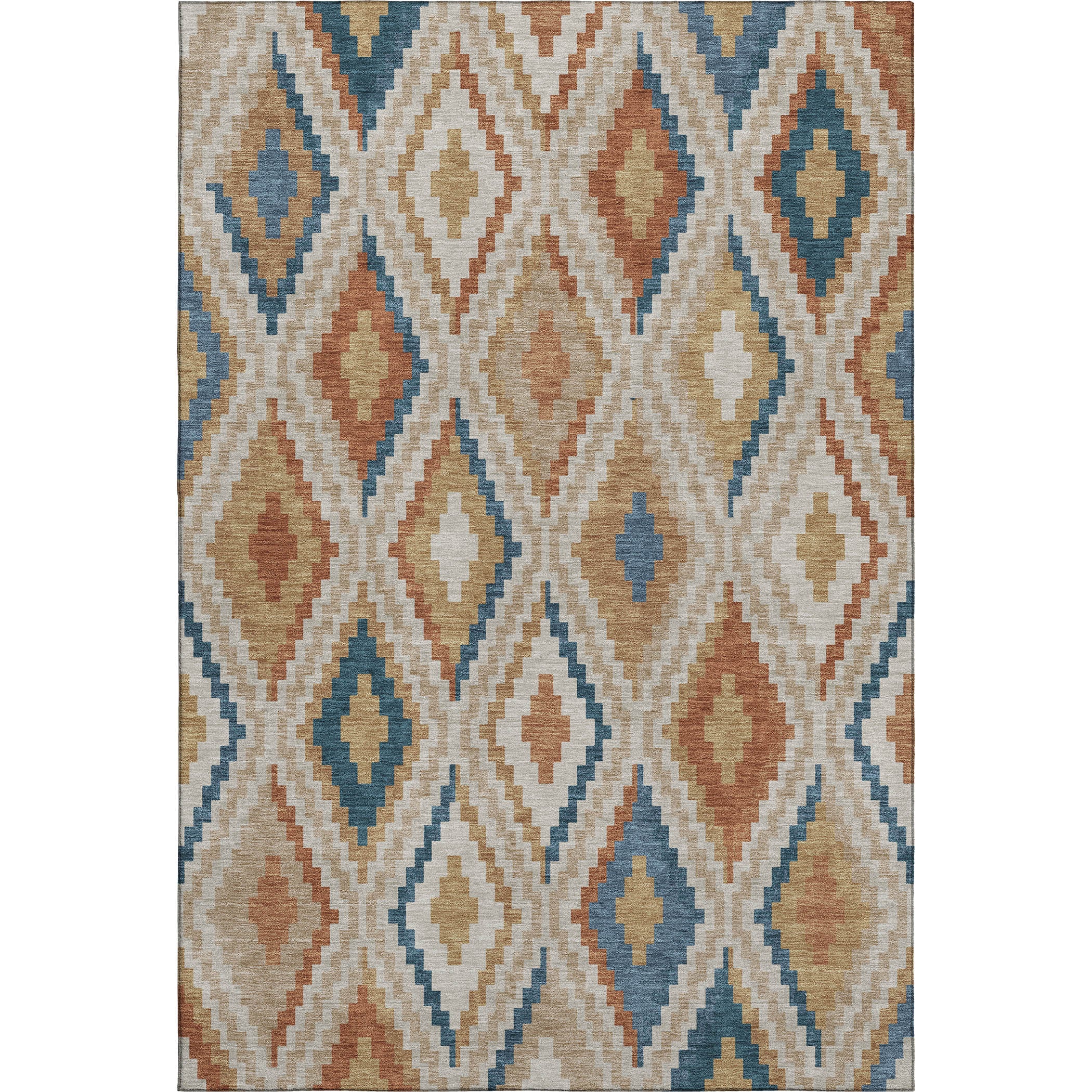 Kathmandu Machine Washable Transitional Beige Brown Rug 3' x 5' #shape_Rectangle