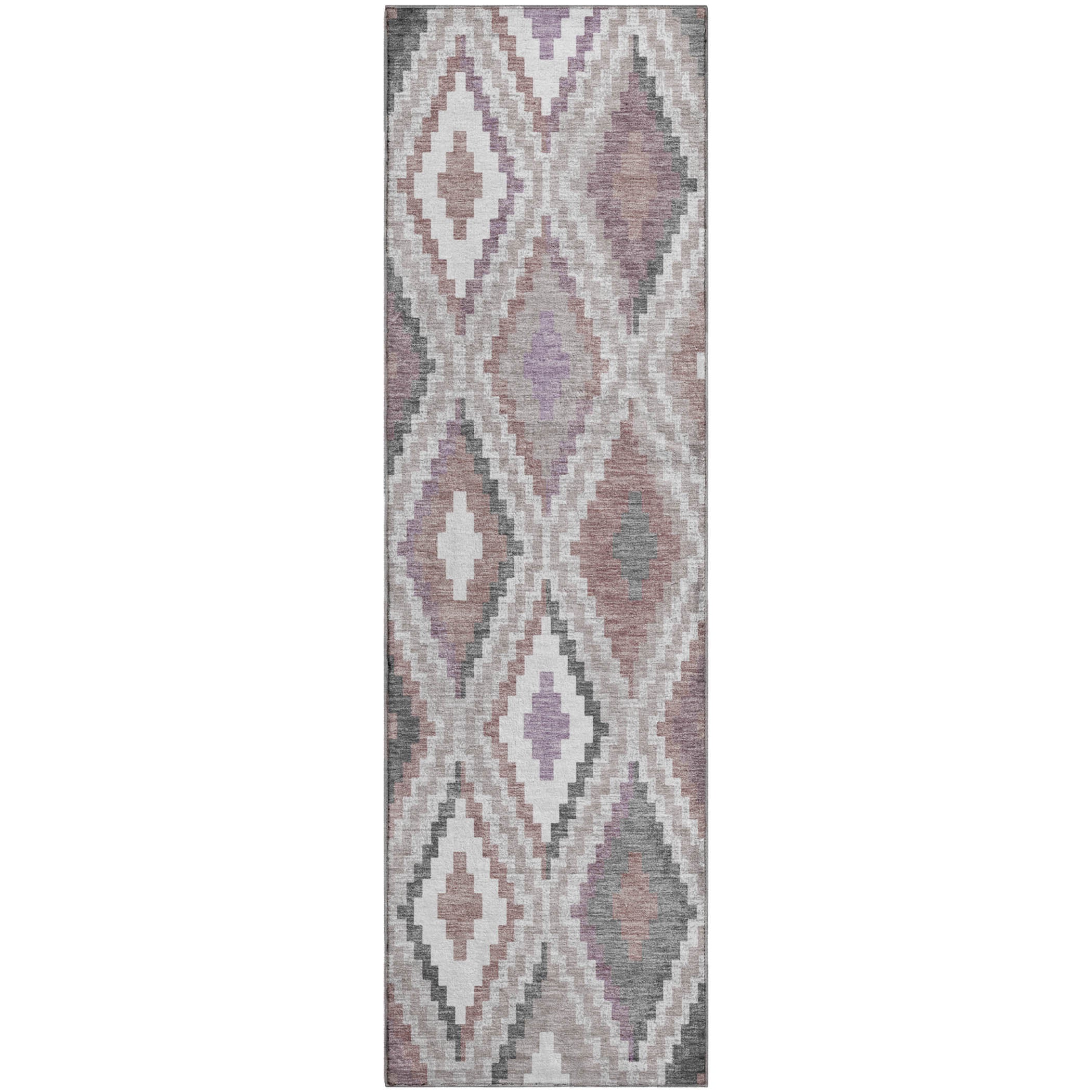 Kathmandu Machine Washable Transitional Blush Pink Rug 2'3" x 7'6" #shape_Runner