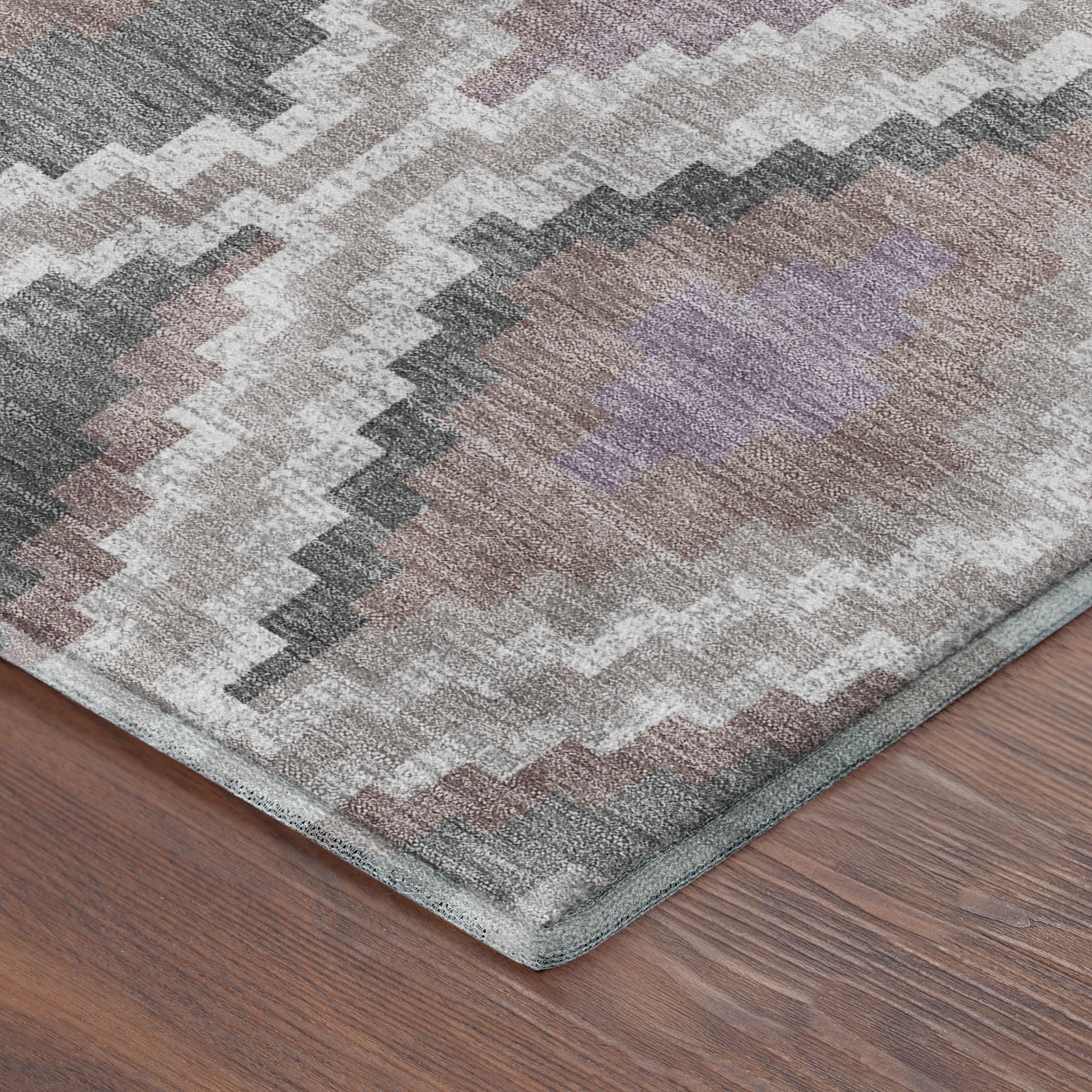 Kathmandu Machine Washable Transitional Blush Pink Rug 1'8" x 2'6" #shape_Rectangle