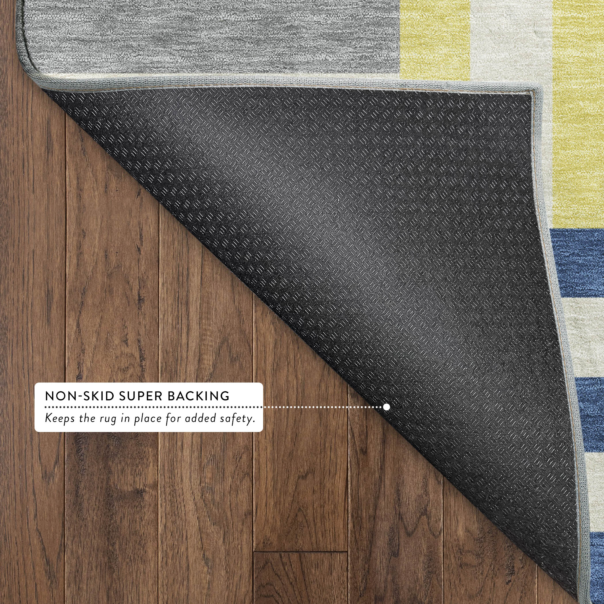 Bruges Machine Washable Transitional Blue Rug 1'8" x 2'6" #shape_Rectangle