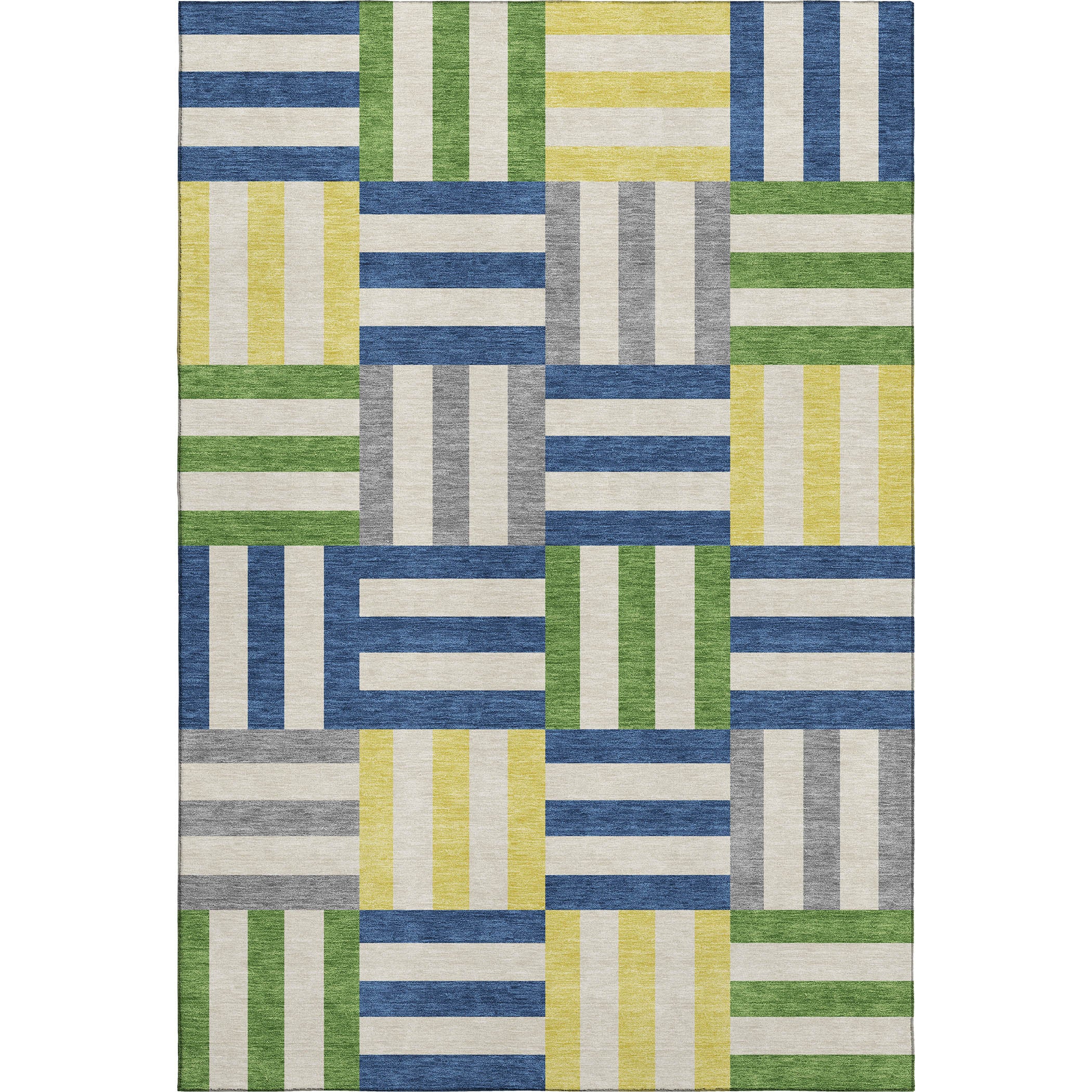 Bruges Machine Washable Transitional Blue Rug 3' x 5' #shape_Rectangle