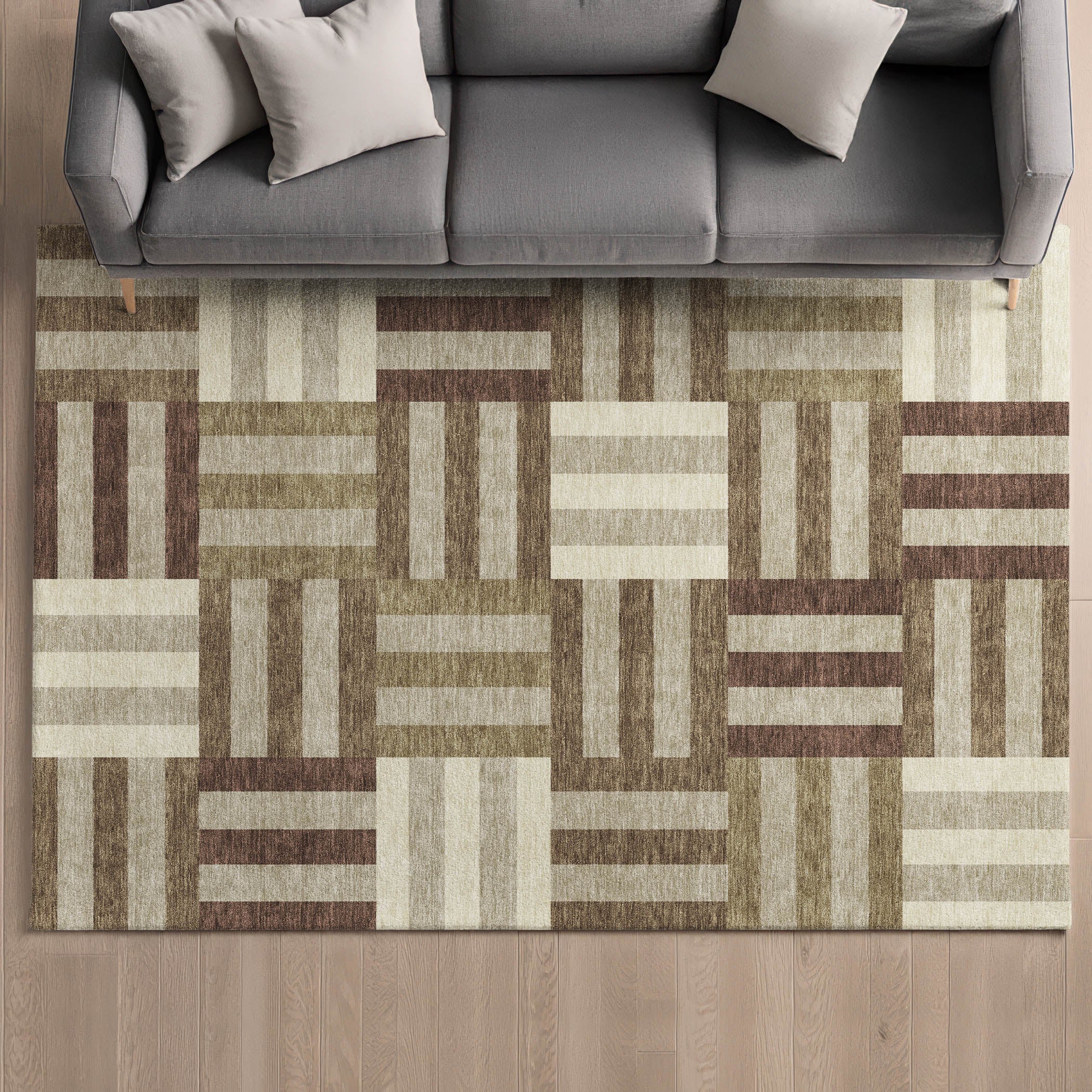 Bruges Machine Washable Transitional Brown Rug 3' x 5' #shape_Rectangle