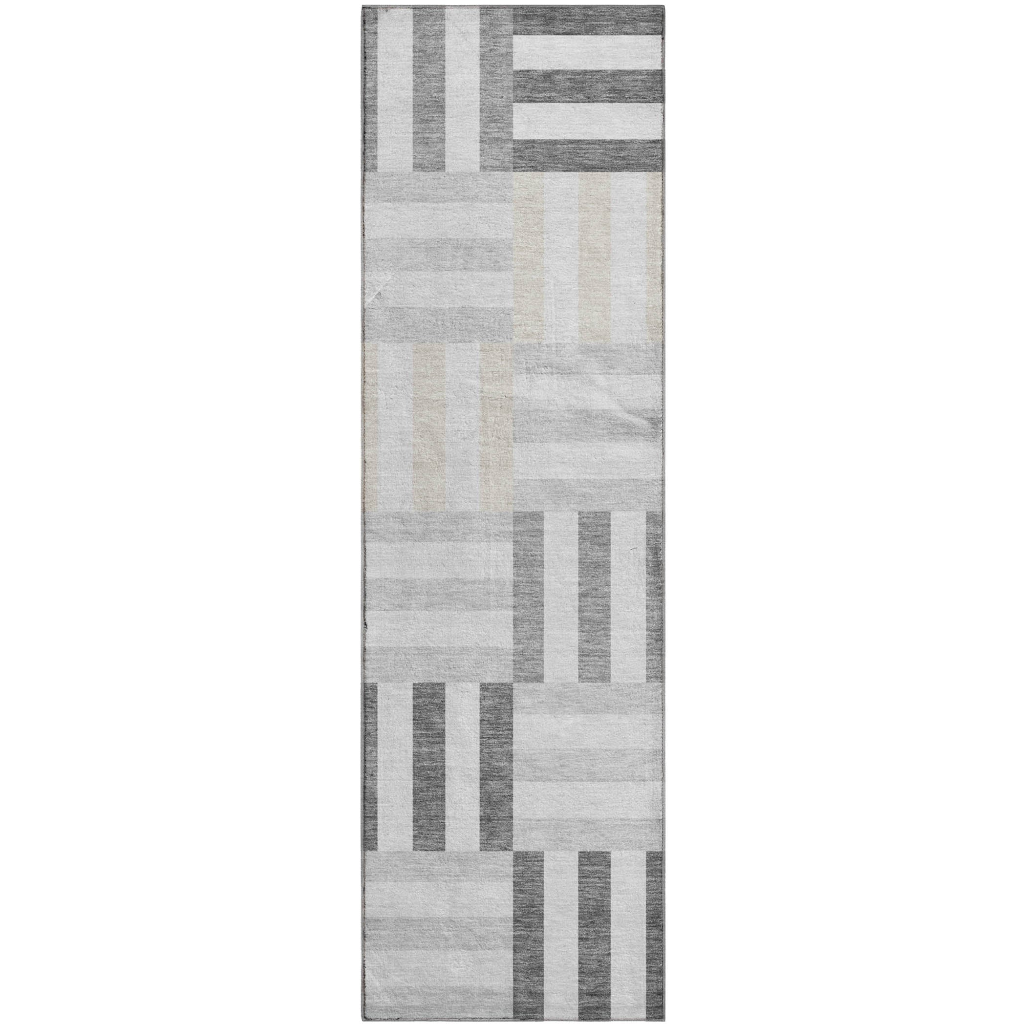 Bruges Machine Washable Transitional Gray Rug 2'3" x 7'6" #shape_Runner