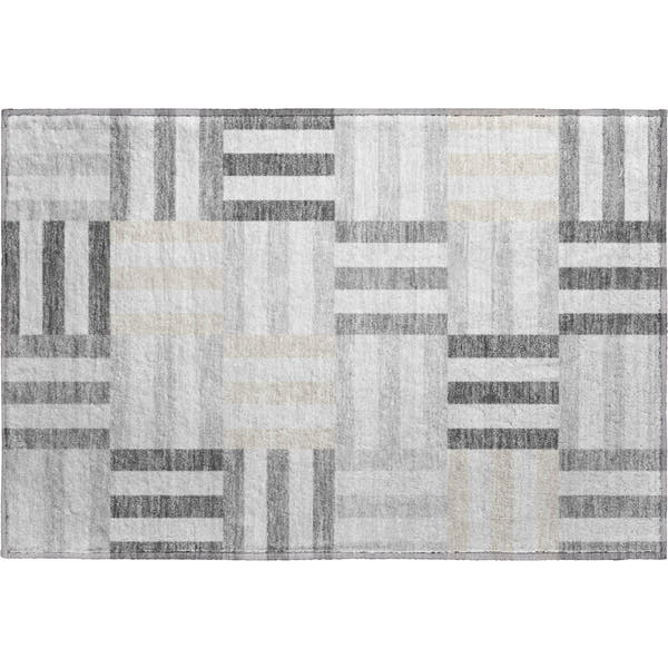 Bruges Machine Washable Transitional Gray Rug 1'8" x 2'6"