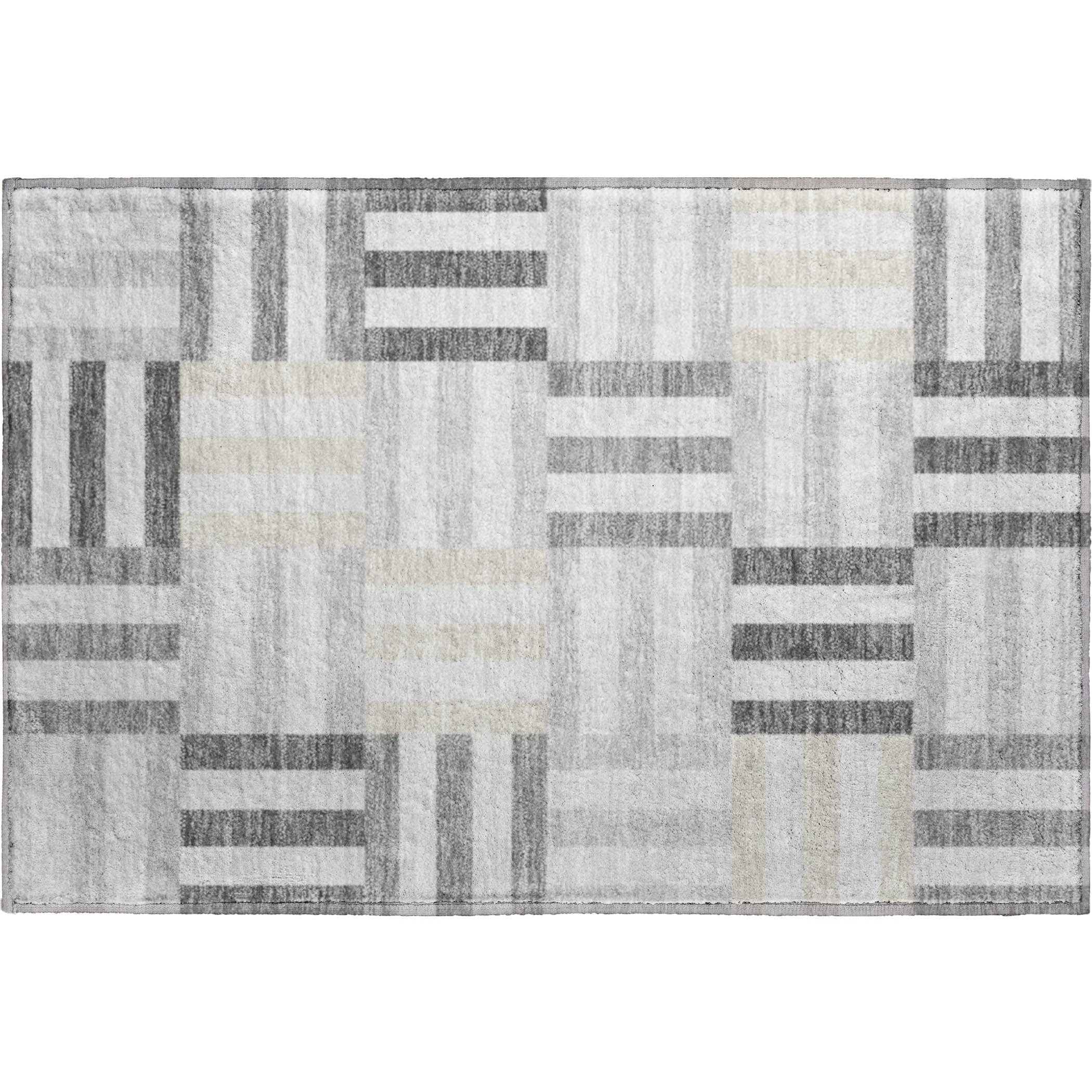Bruges Machine Washable Transitional Gray Rug 1'8" x 2'6" #shape_Rectangle