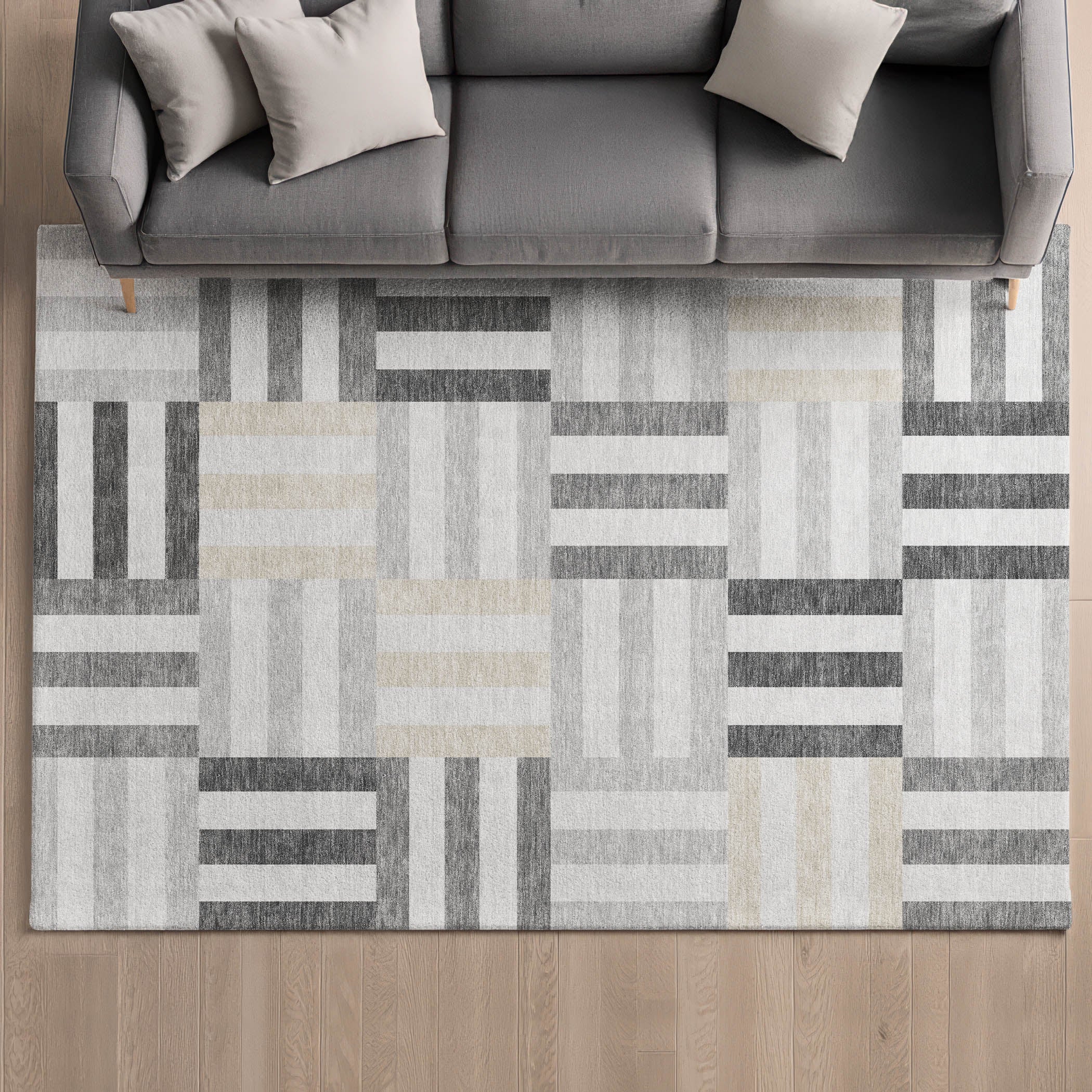 Bruges Machine Washable Transitional Gray Rug 3' x 5' #shape_Rectangle