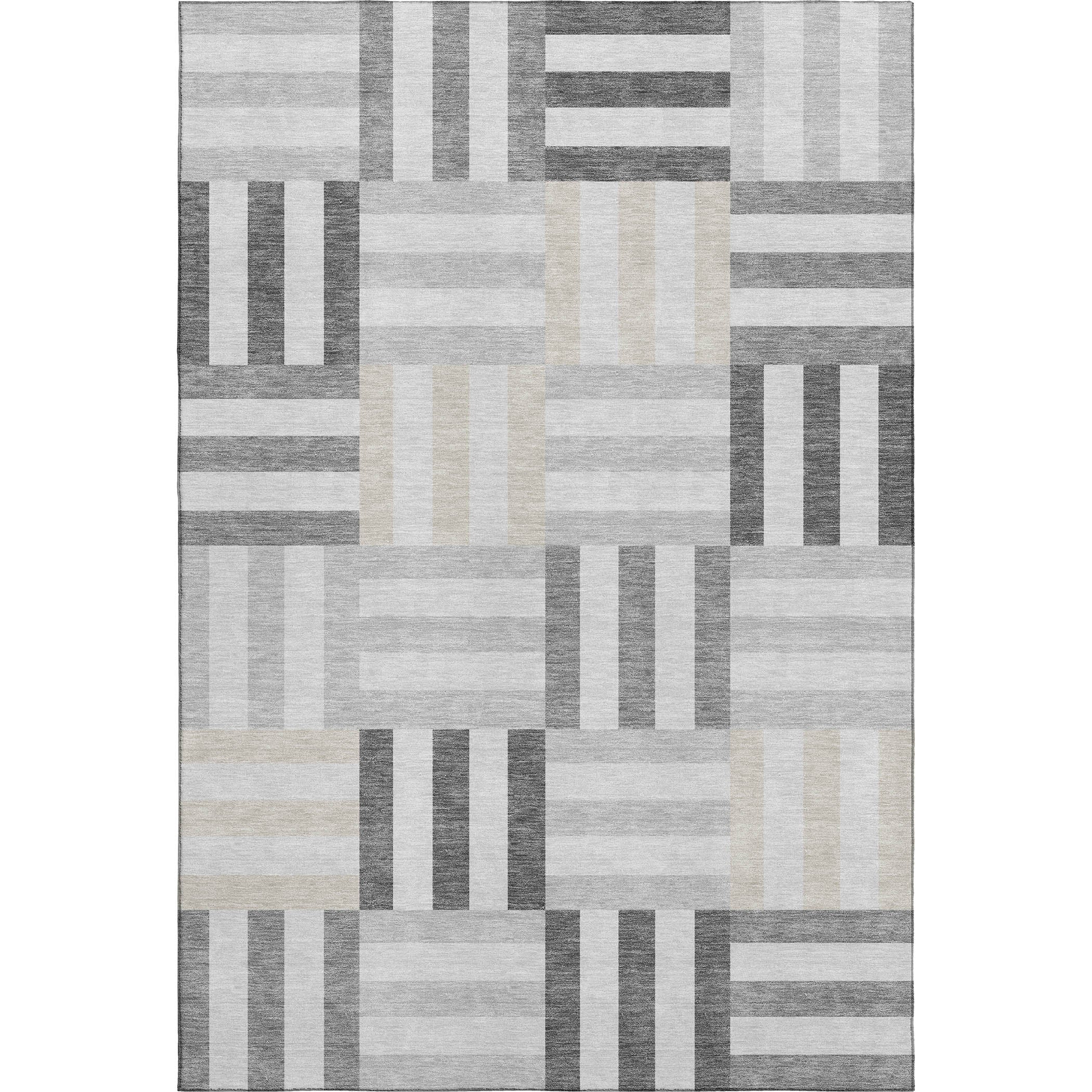 Bruges Machine Washable Transitional Gray Rug 3' x 5' #shape_Rectangle