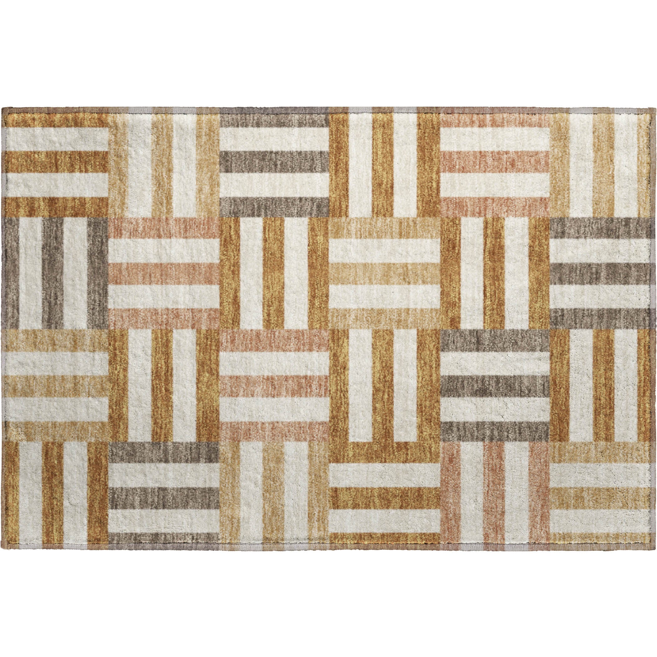 Bruges Machine Washable Transitional Paprika Orange Rug 1'8" x 2'6" #shape_Rectangle