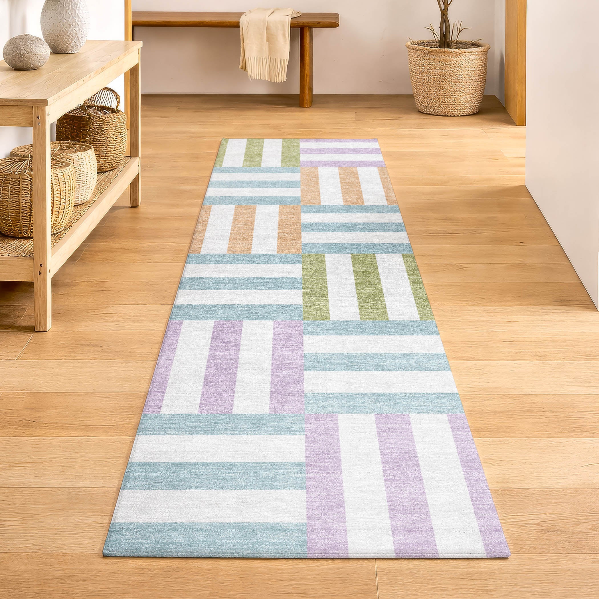 Bruges Machine Washable Transitional Pearl Ivory Rug 2'3" x 7'6" #shape_Runner