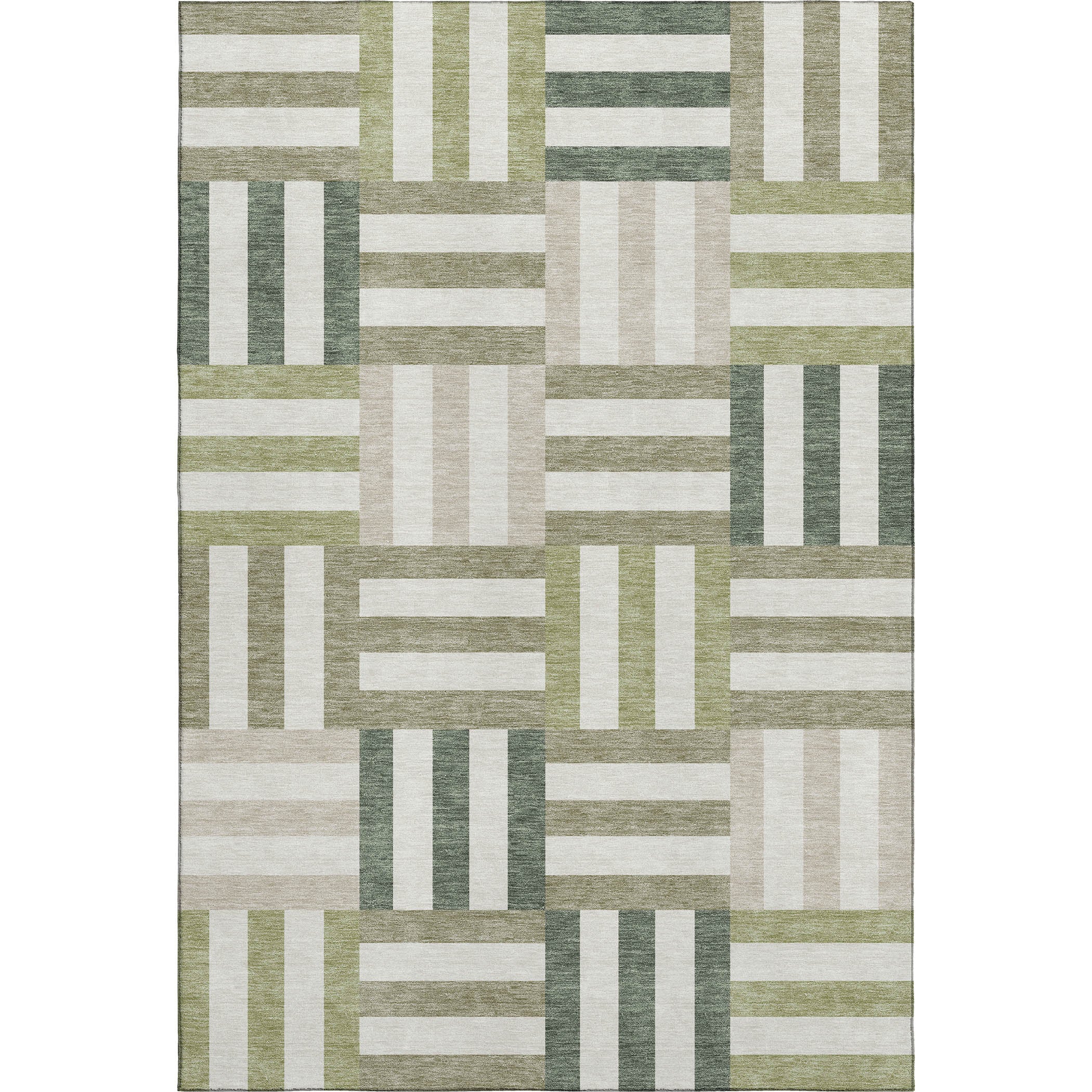 Bruges Machine Washable Transitional Sage Green Rug 3' x 5' #shape_Rectangle