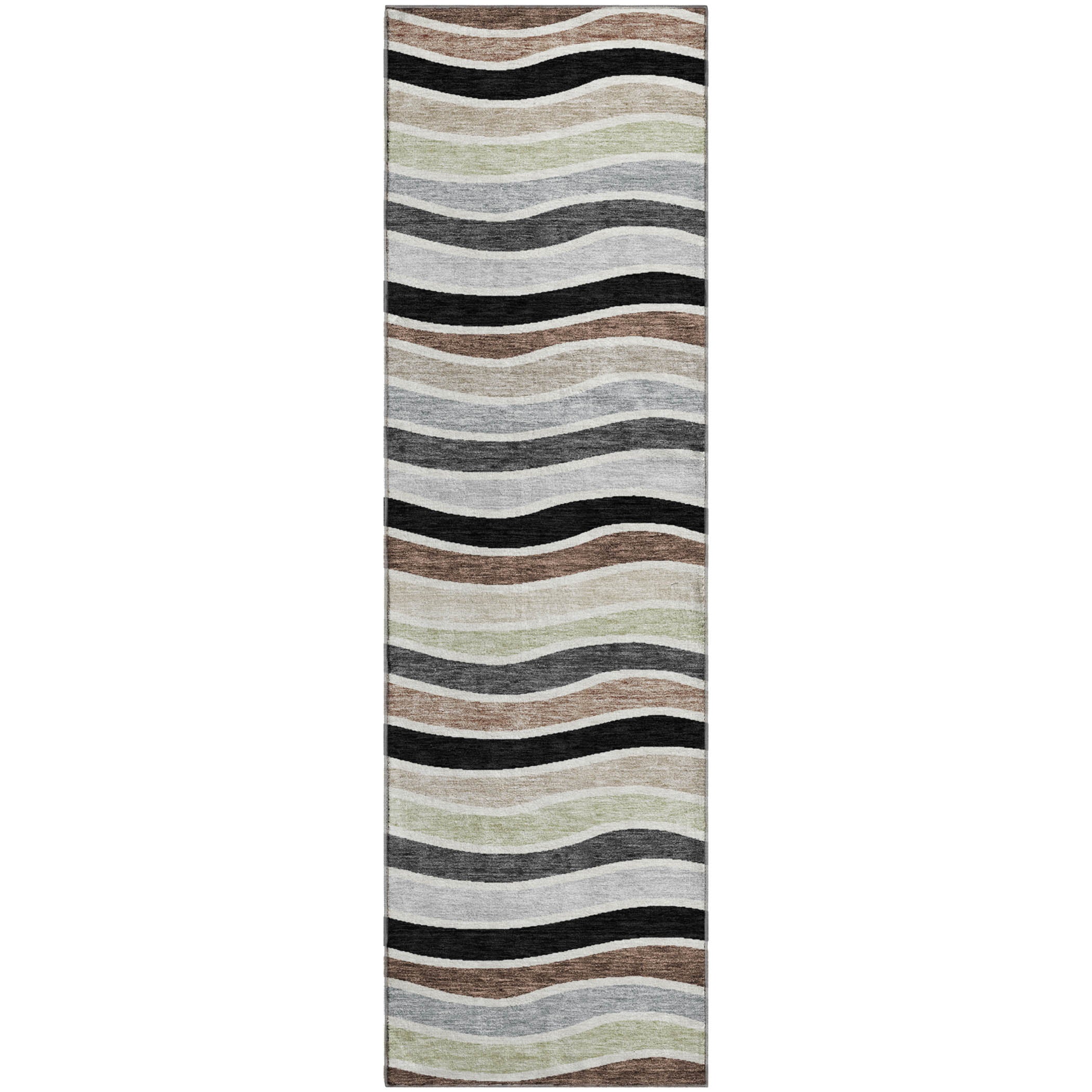 Marrakech Machine Washable Transitional Black Rug 2'3" x 7'6" #shape_Runner