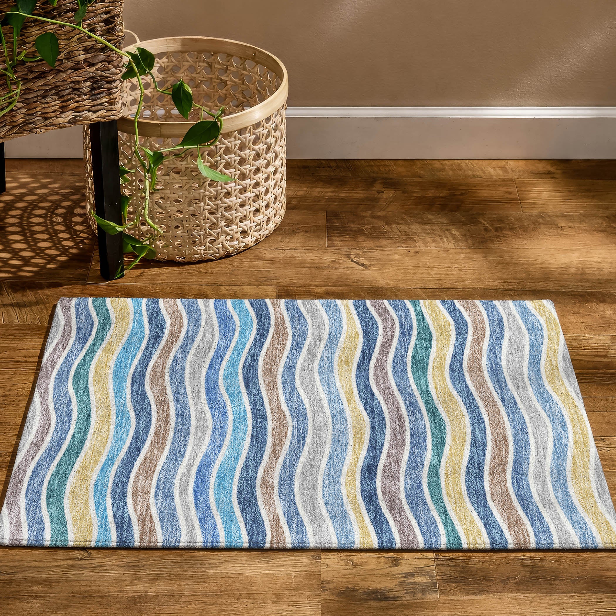 Marrakech Machine Washable Transitional Blue Rug 1'8" x 2'6" #shape_Rectangle