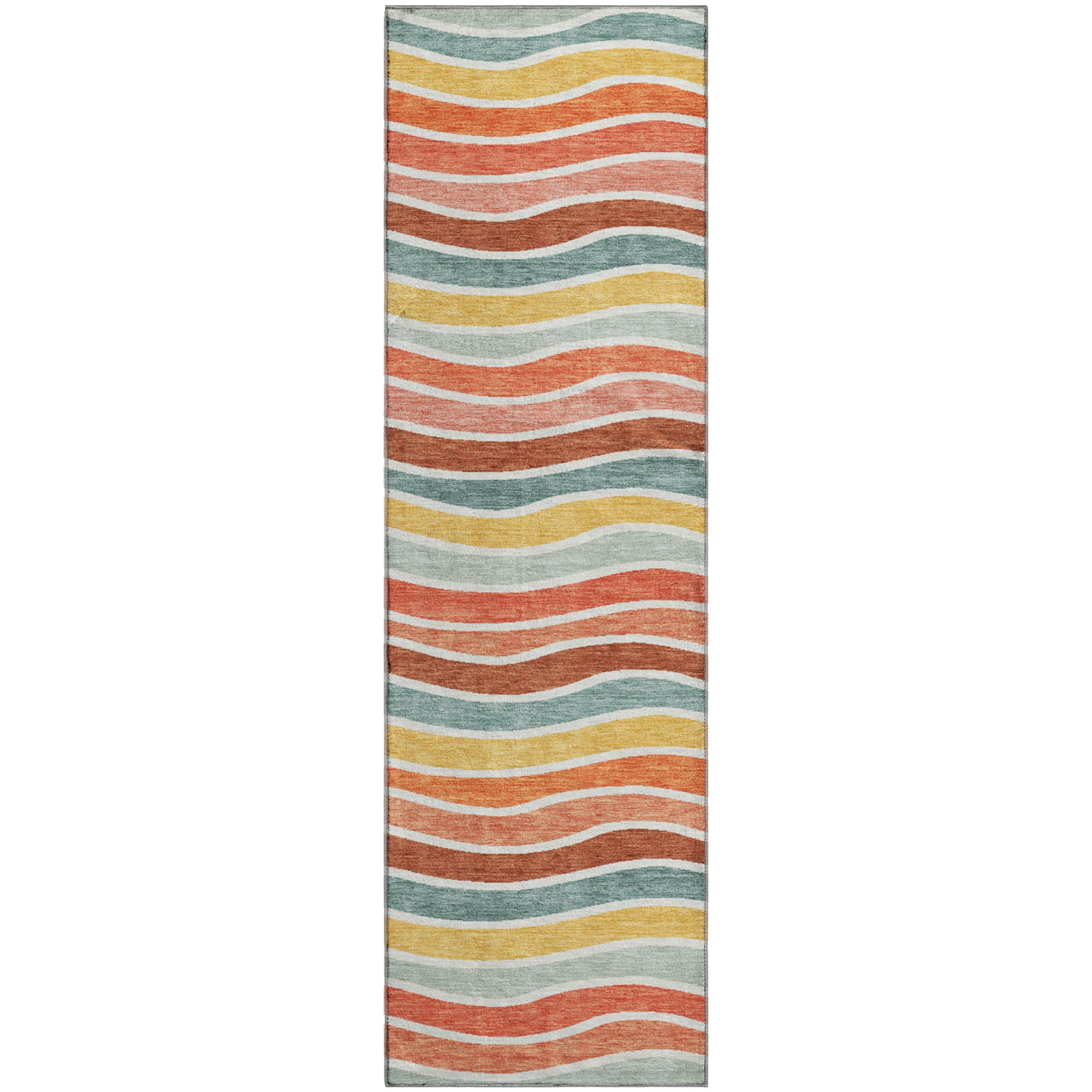 Marrakech Machine Washable Transitional Coral Orange Rug 2'3" x 7'6" #shape_Runner