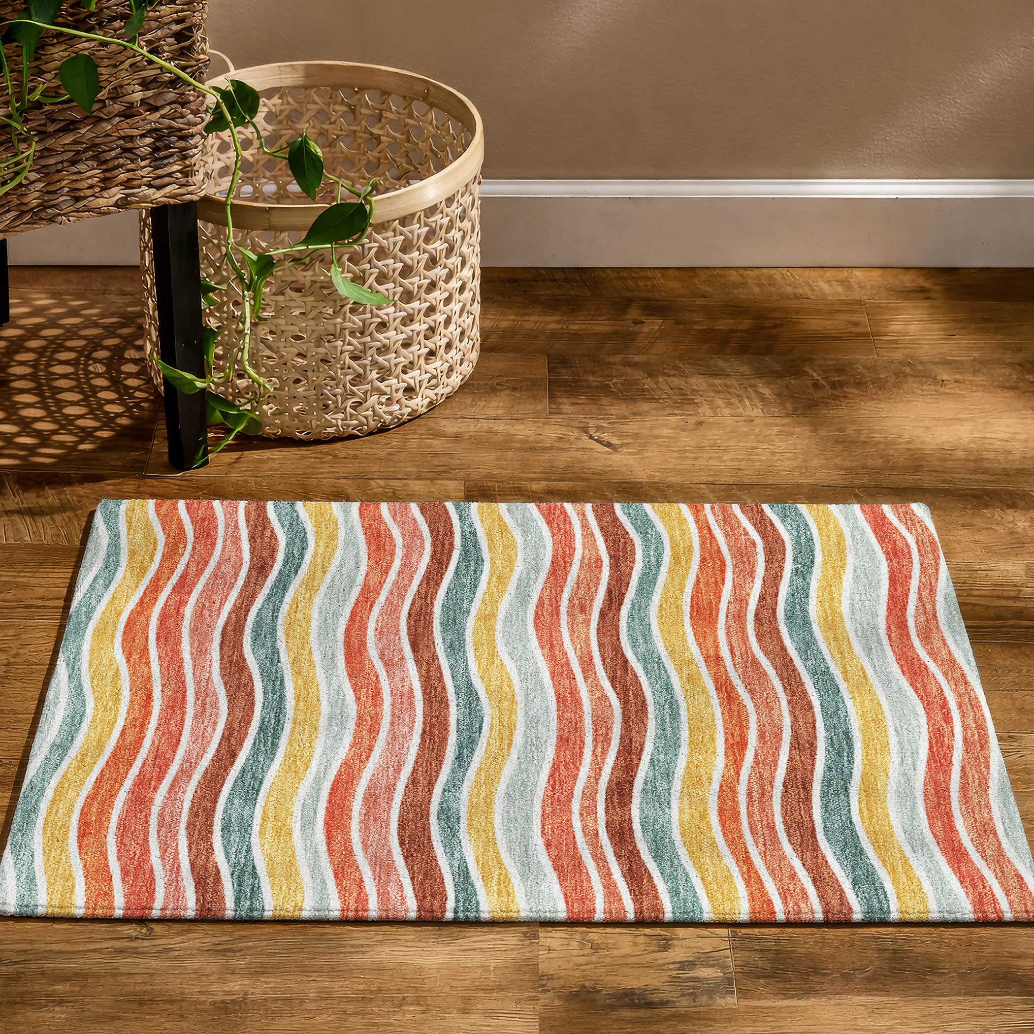 Marrakech Machine Washable Transitional Coral Orange Rug 1'8" x 2'6" #shape_Rectangle