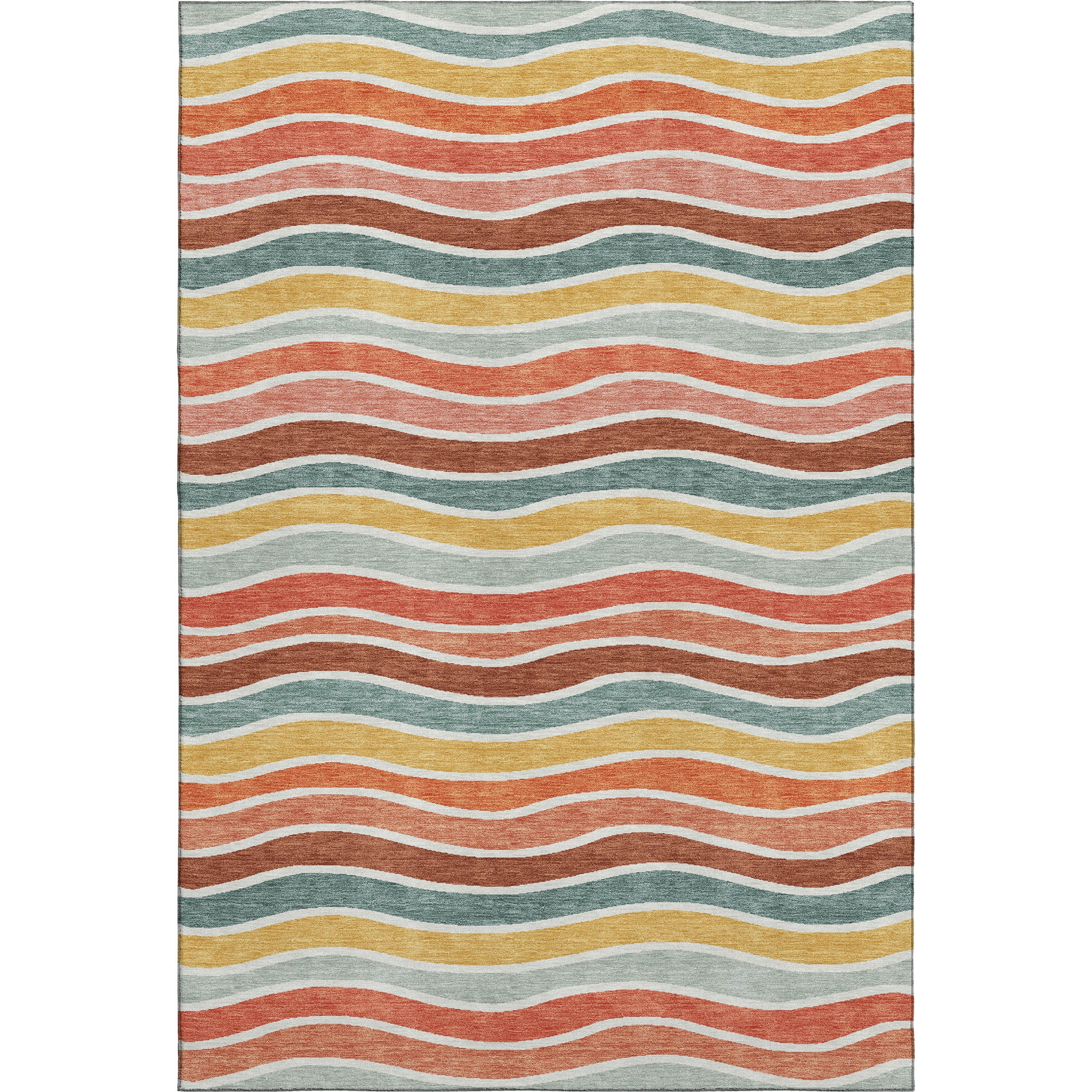 Marrakech Machine Washable Transitional Coral Orange Rug 3' x 5' #shape_Rectangle