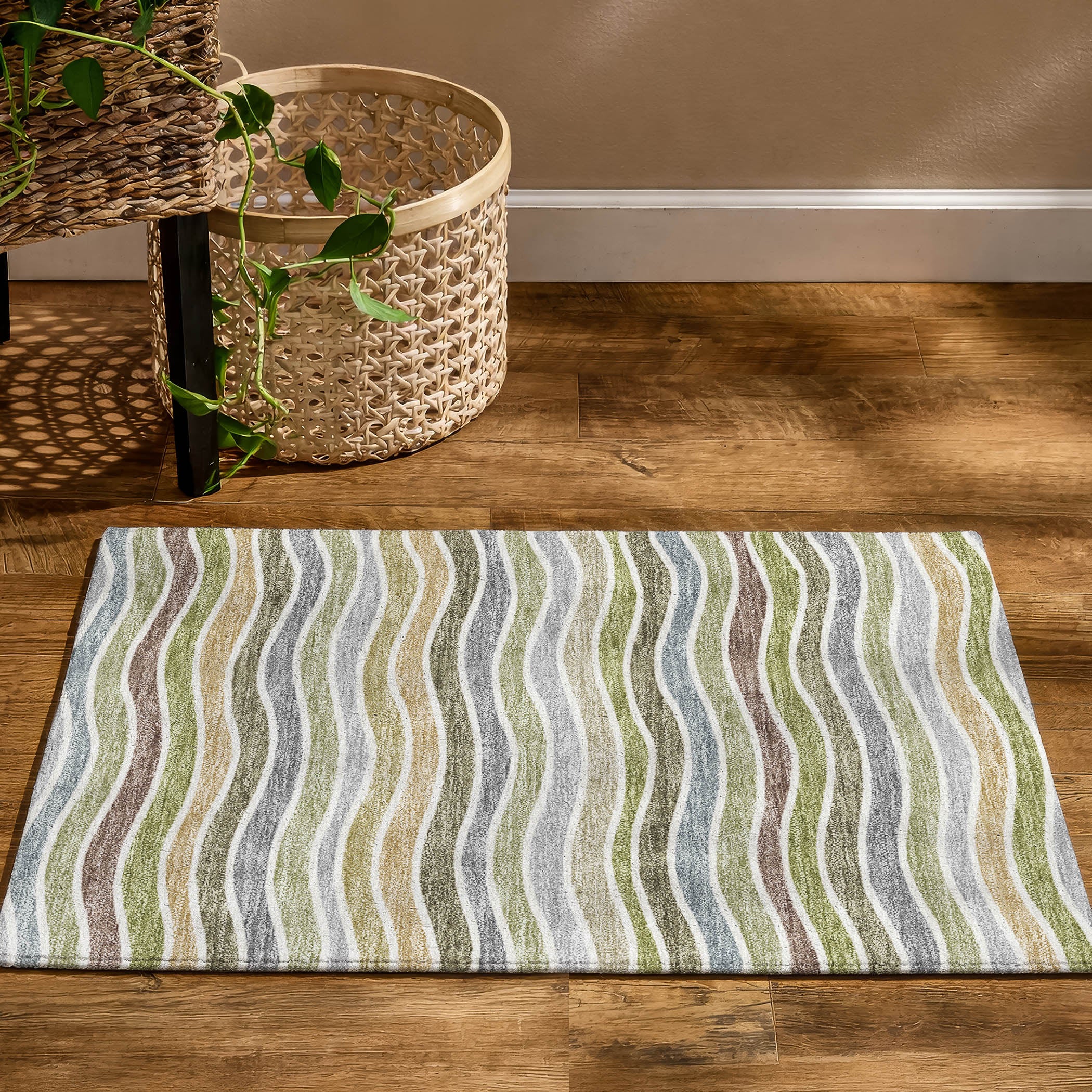 Marrakech Machine Washable Transitional Fern Green Rug 1'8" x 2'6" #shape_Rectangle