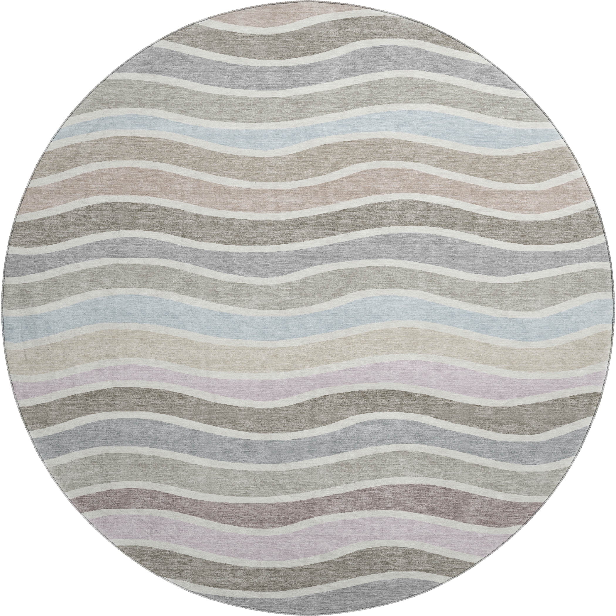 Marrakech Machine Washable Transitional Tan Brown Rug 8' x 8' #shape_Round