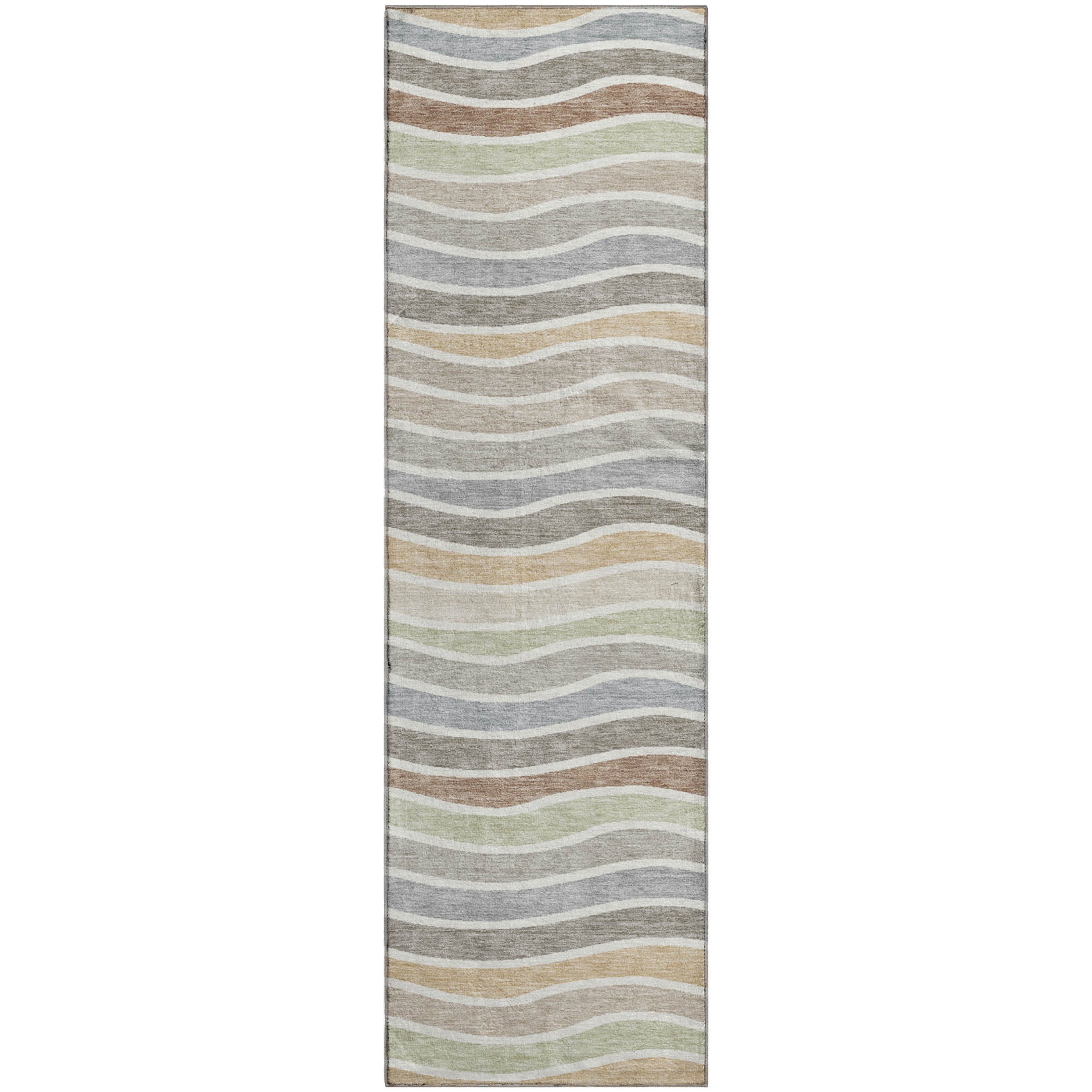 Marrakech Machine Washable Transitional Taupe Brown Rug 2'3" x 7'6" #shape_Runner