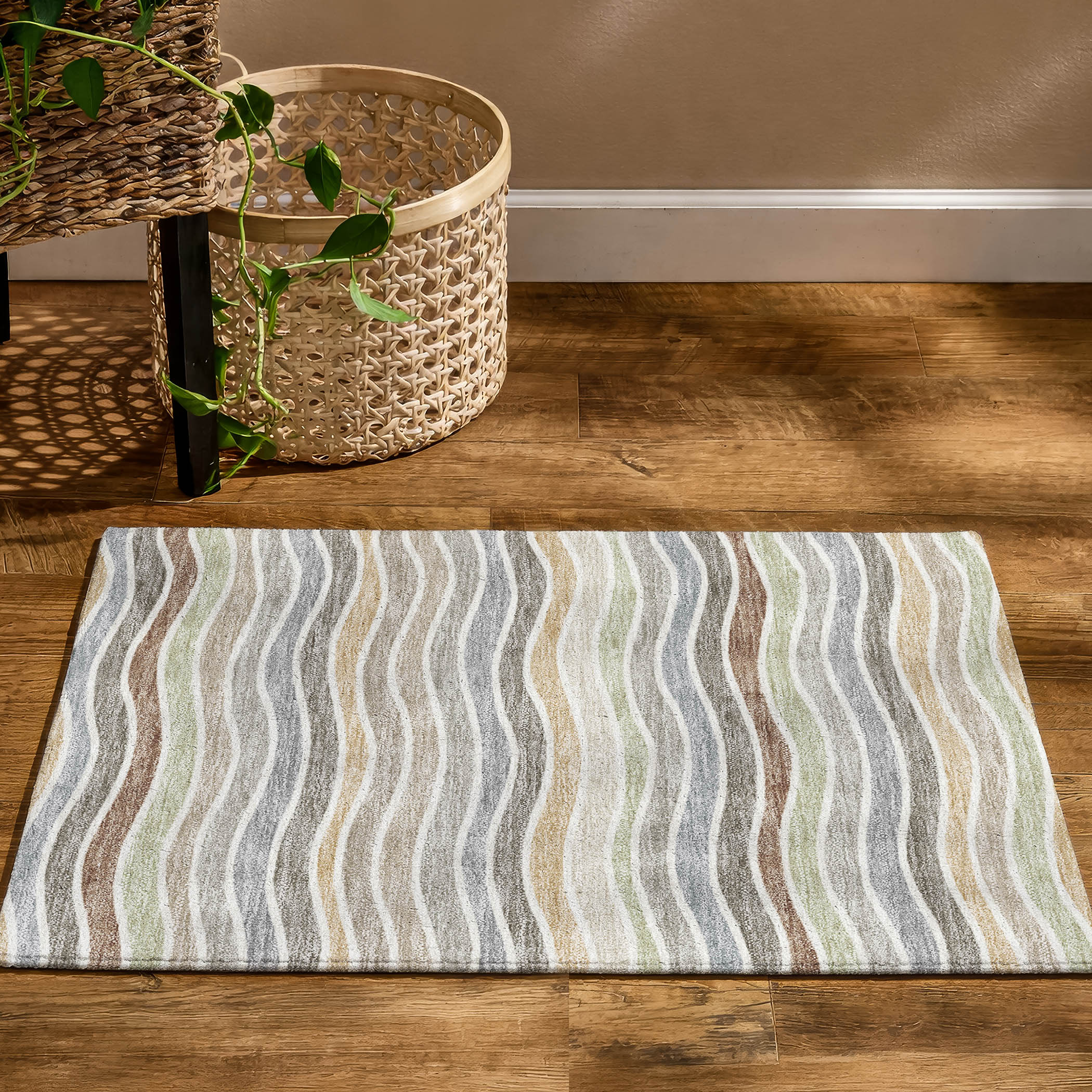Marrakech Machine Washable Transitional Taupe Brown Rug 1'8" x 2'6" #shape_Rectangle