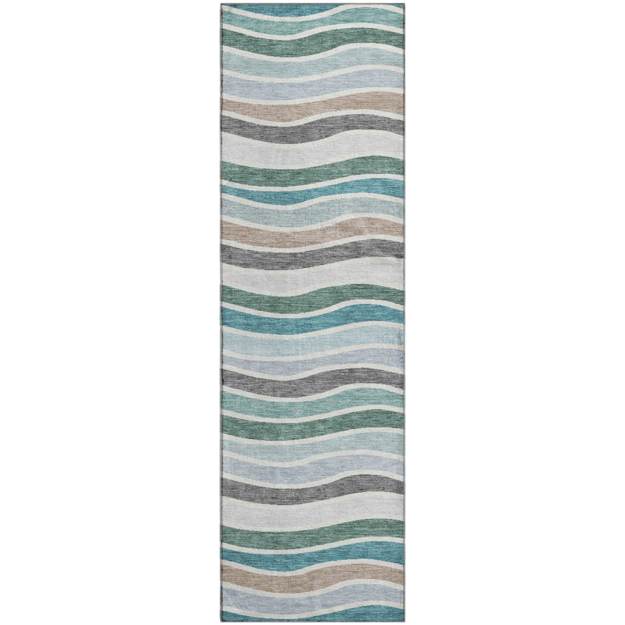 Marrakech Machine Washable Transitional Teal Rug 2'3" x 7'6" #shape_Runner