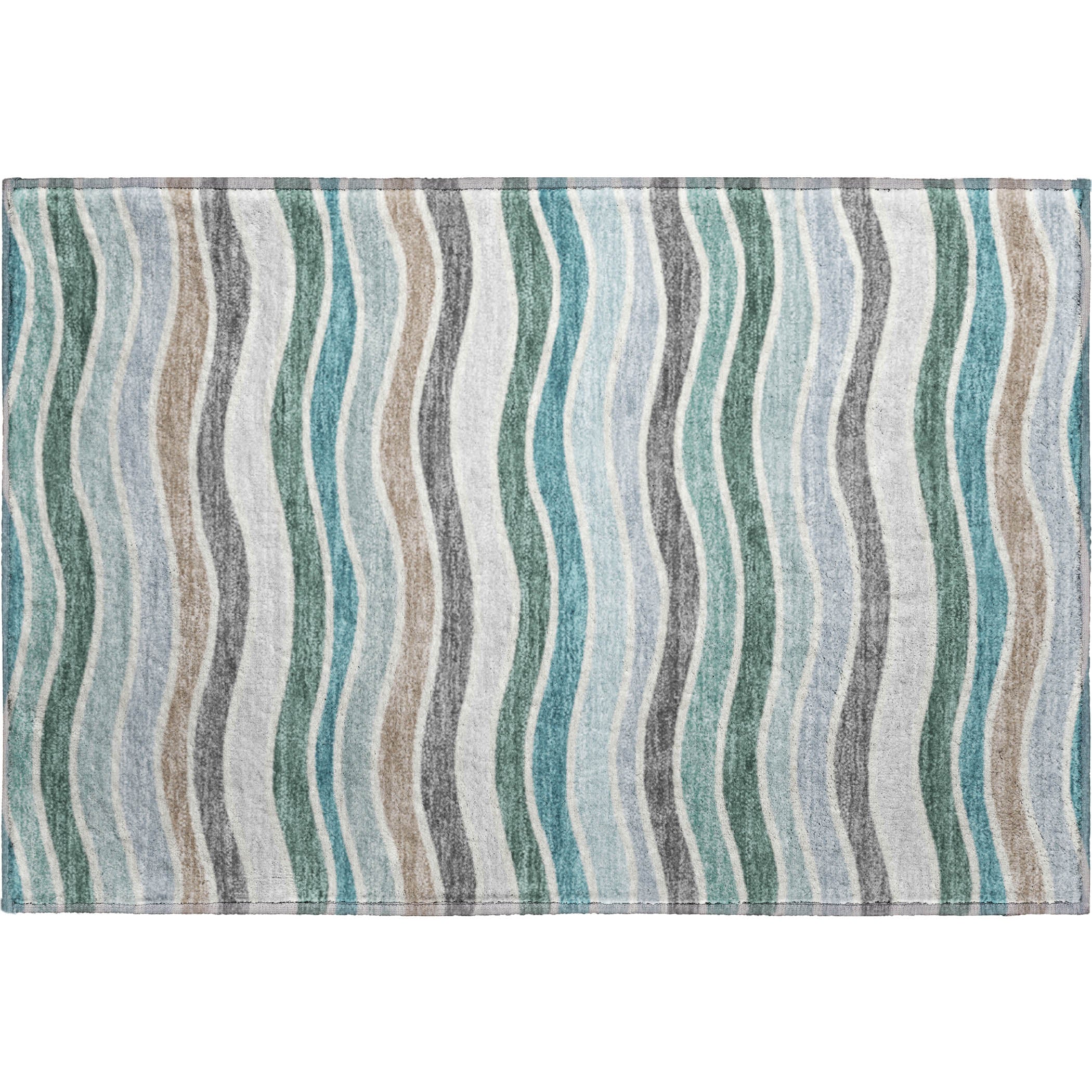 Marrakech Machine Washable Transitional Teal Rug 1'8" x 2'6" #shape_Rectangle