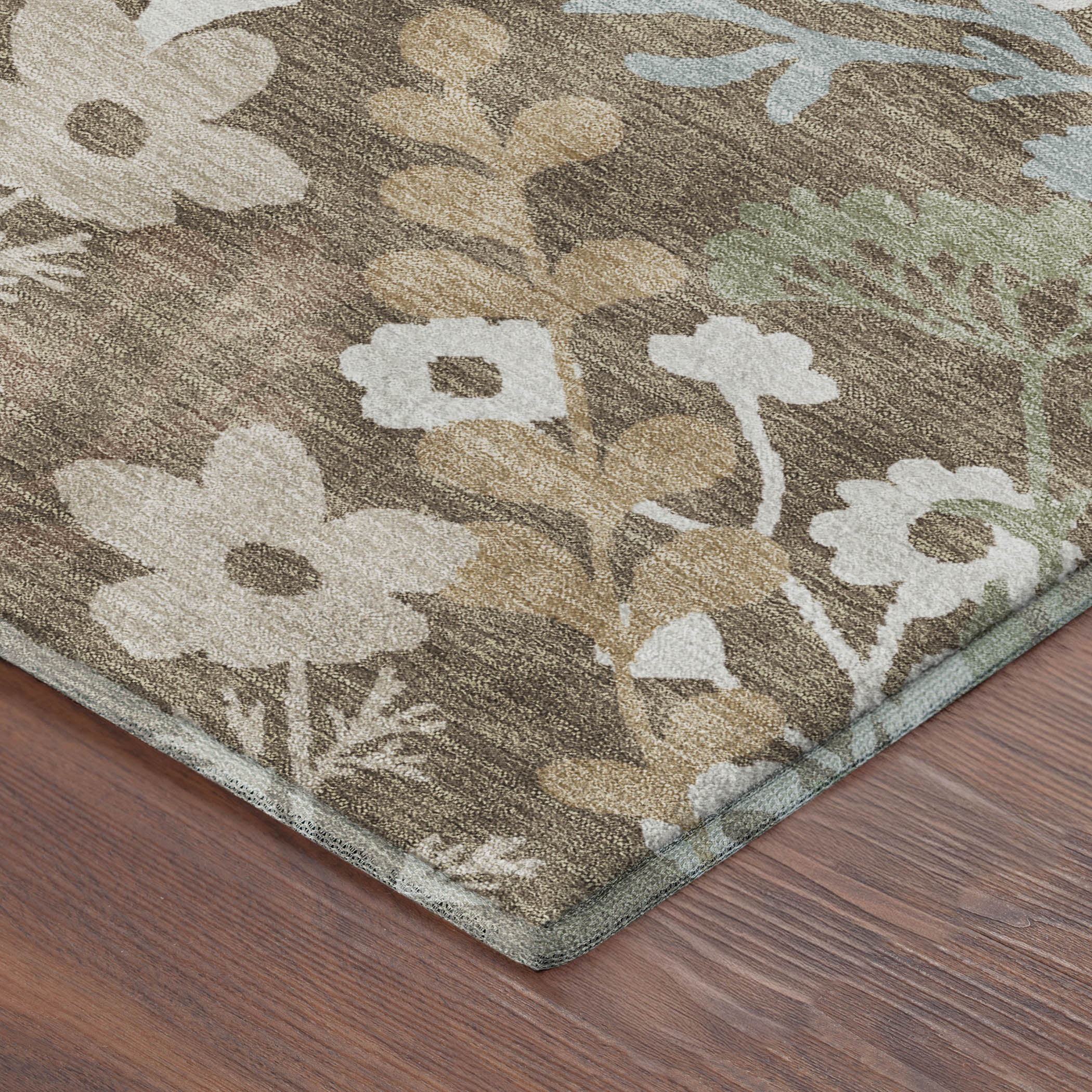 Mostar Machine Washable Transitional Chocolate Brown Rug 1'8" x 2'6" #shape_Rectangle