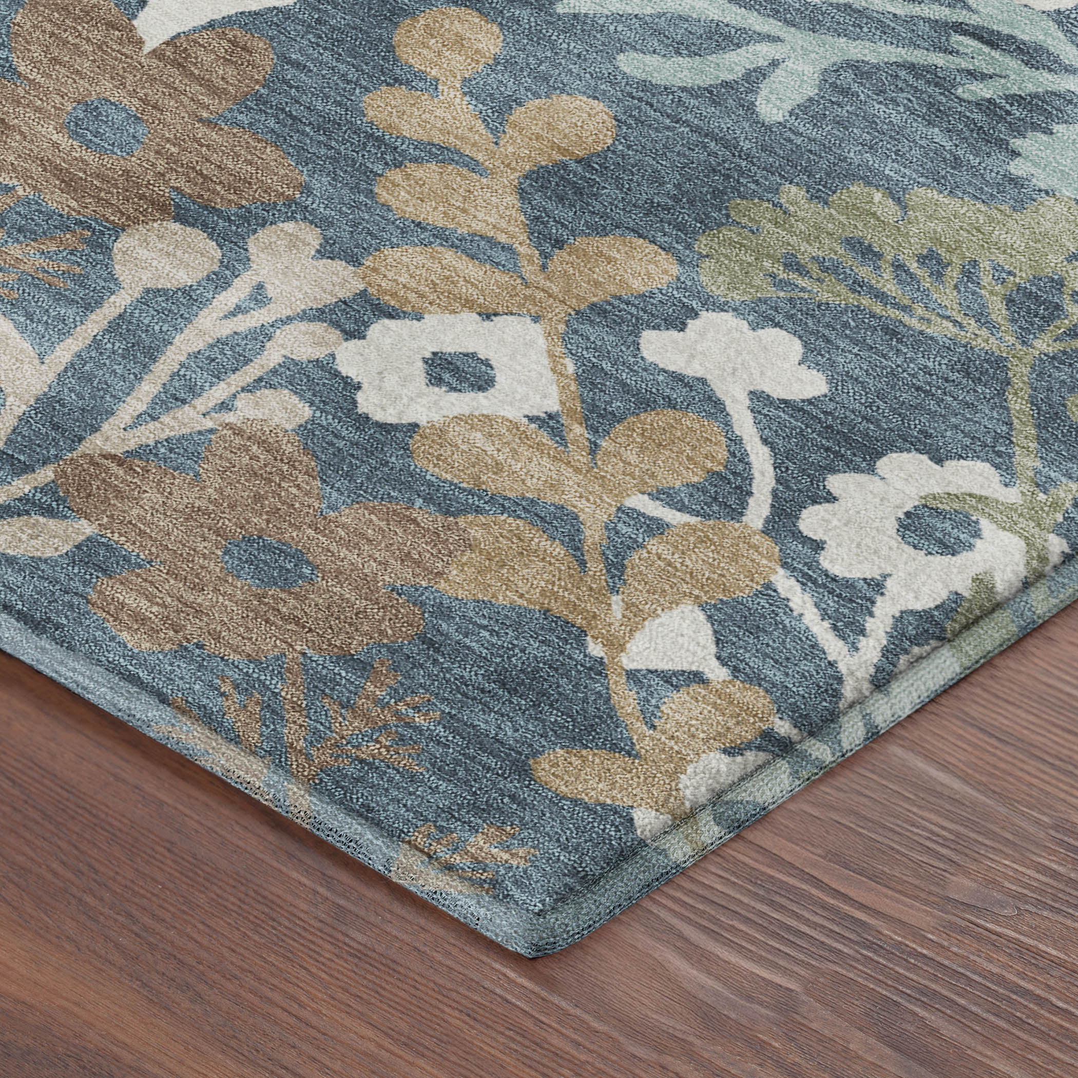 Mostar Machine Washable Transitional Denim Blue Rug 1'8" x 2'6" #shape_Rectangle